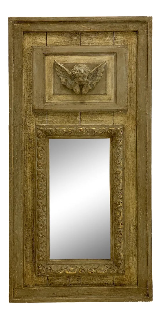 Vintage French Style Rustic Mirror From Upcylced Materials: This is a rustic French style mirror hand crafted out of antique salvaged materials, particularly pine. It is in very good condition. Condition: Alterations: Original Condition Unaltered