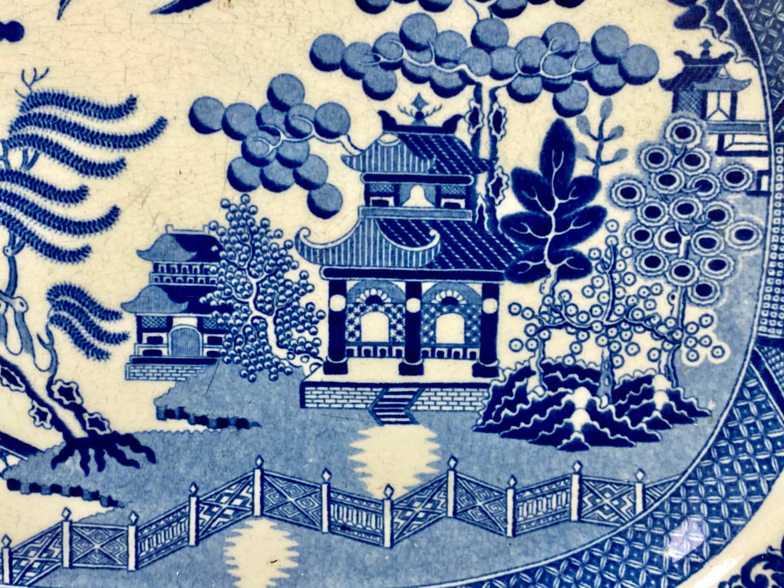 19th-C. English Blue & White Chinoiserie Platter - 3