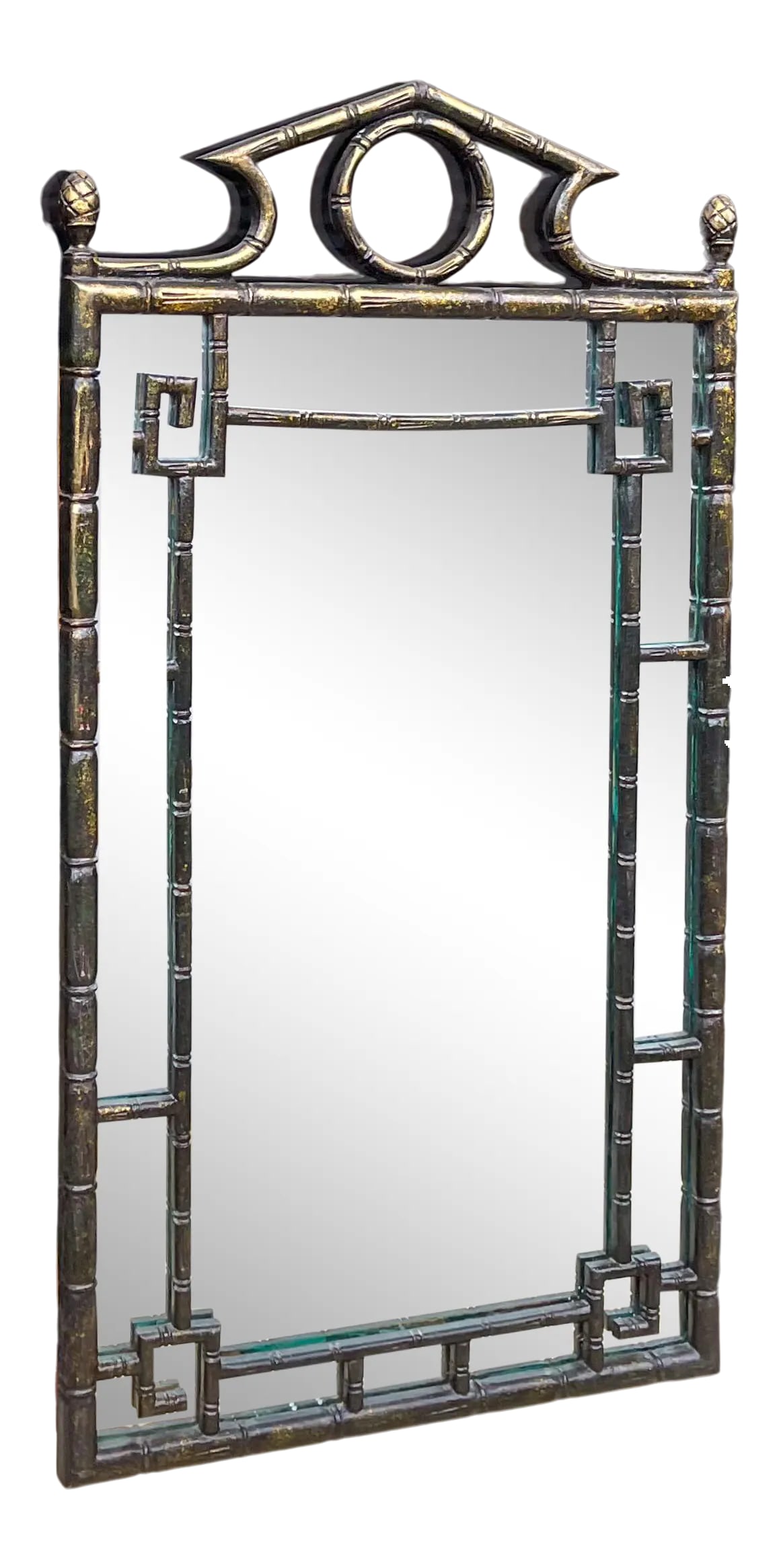 Regency Style Faux Bamboo Cast Terracotta Mirror Att. Gampel-Stoll (1 of 5)