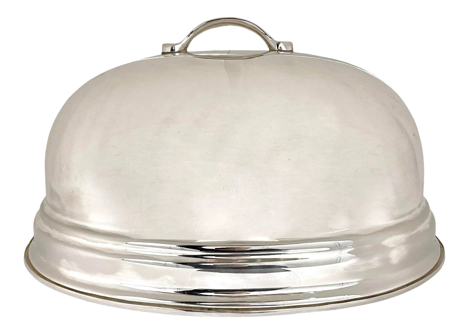 Large Silver Food Dome: An incredible large silver-plate food dome with a beautiful, simple decorative edge detail. Large enough to fit your Thanksgiving turkey, holiday ham, or a few roast chickens on any other day of the y