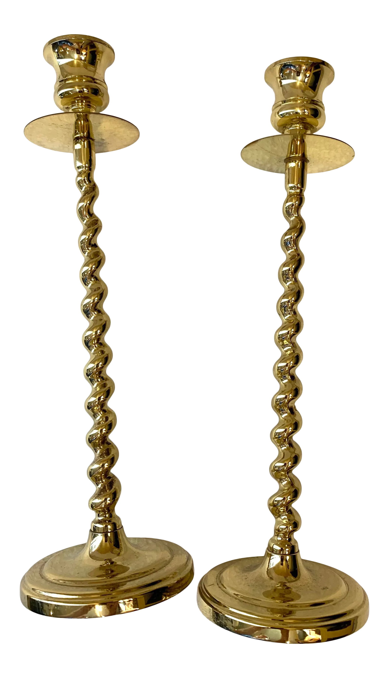 Vintage Baldwin Barley Twist Brass Candlestick Holders - a Pair (1 of 8)