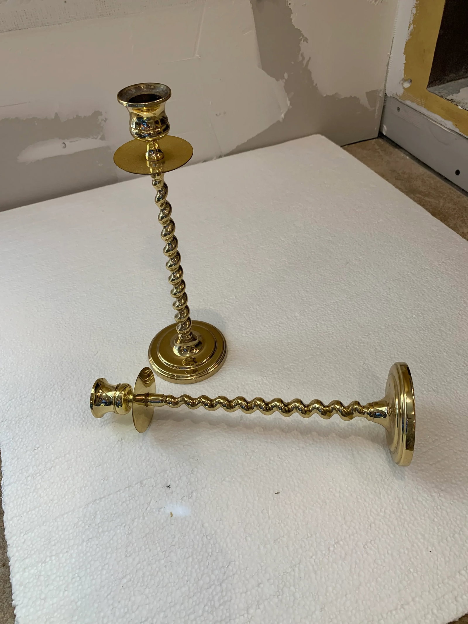 Vintage Baldwin Barley Twist Brass Candlestick Holders - a Pair - 2