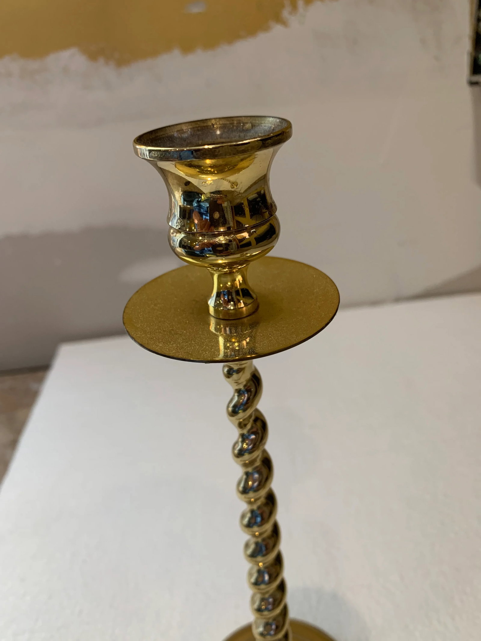 Vintage Baldwin Barley Twist Brass Candlestick Holders - a Pair - 3