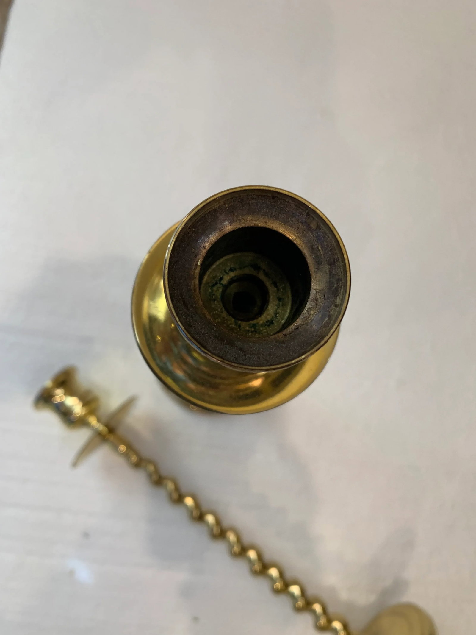 Vintage Baldwin Barley Twist Brass Candlestick Holders - a Pair - 4