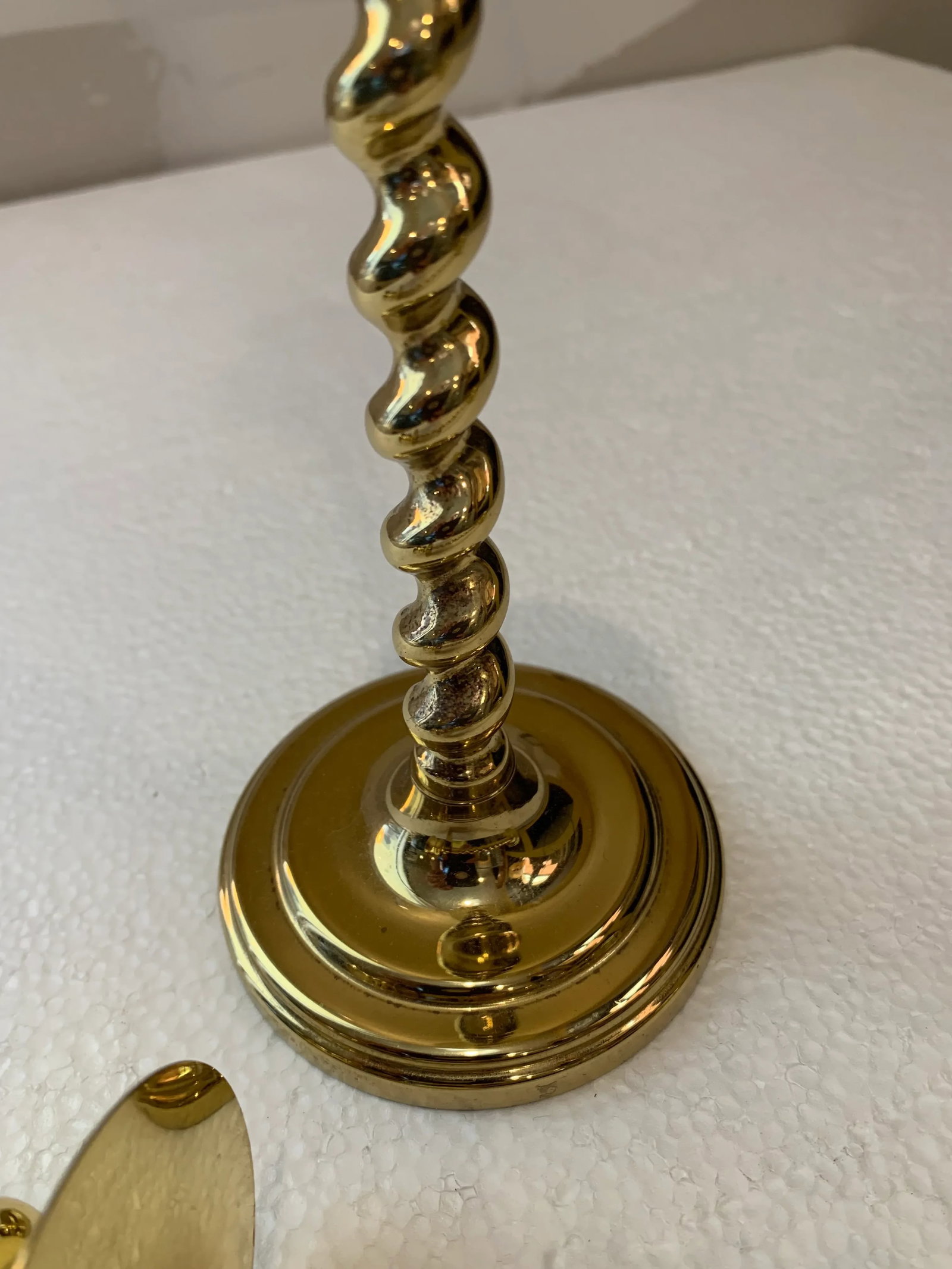 Vintage Baldwin Barley Twist Brass Candlestick Holders - a Pair - 5