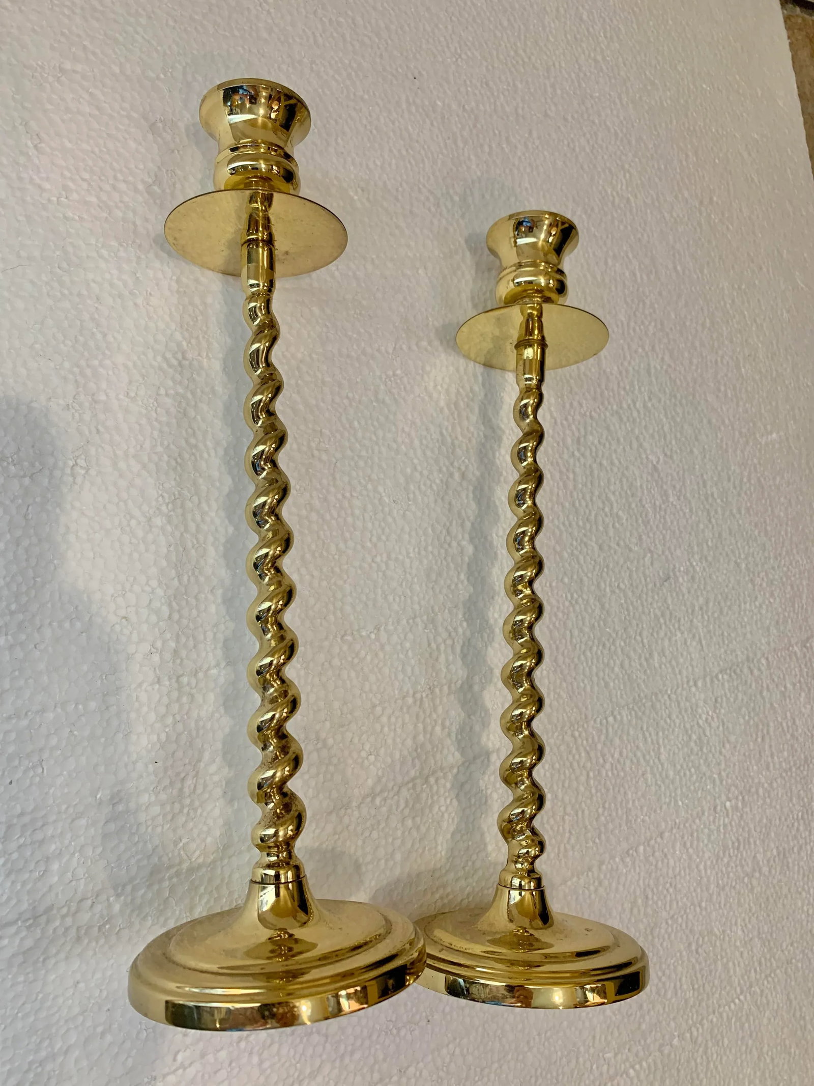 Vintage Baldwin Barley Twist Brass Candlestick Holders - a Pair - 7