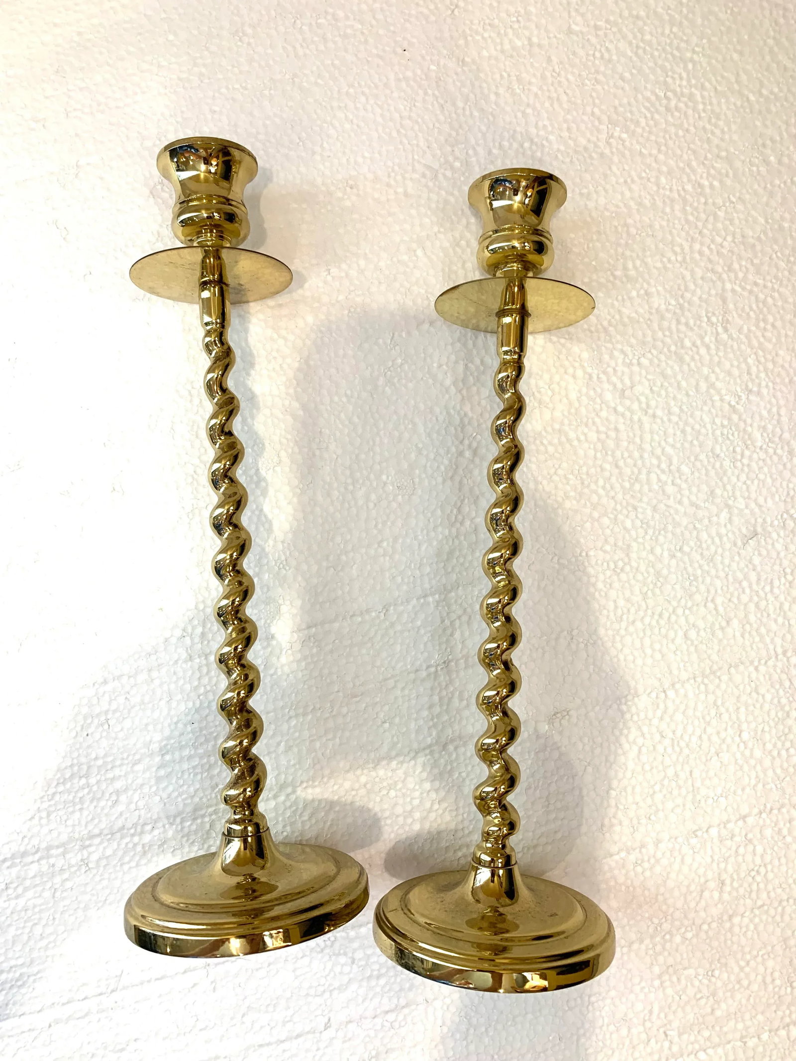 Vintage Baldwin Barley Twist Brass Candlestick Holders - a Pair - 8