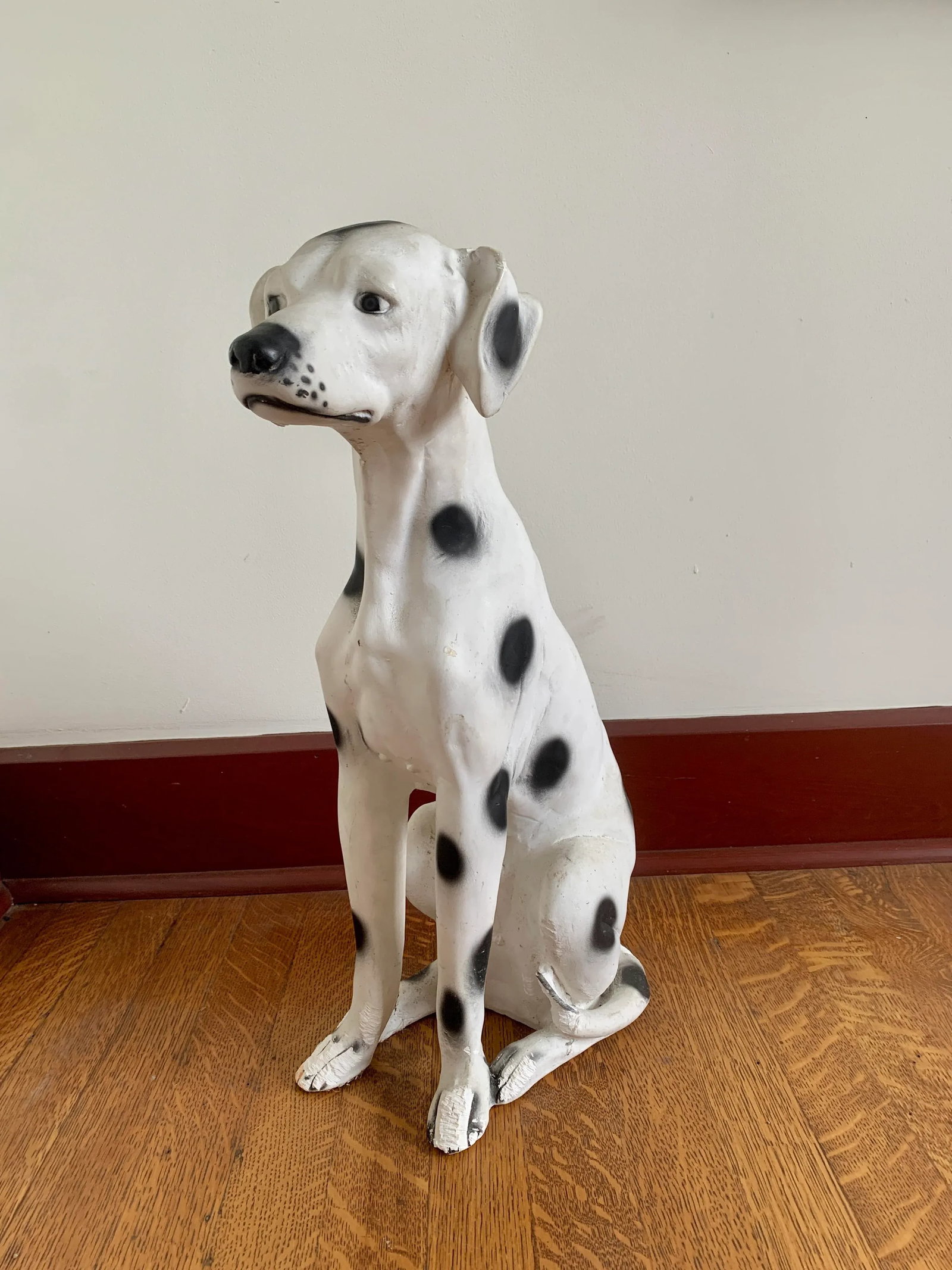 Vintage Chalkware Life Size Dalmatian Statue - 2