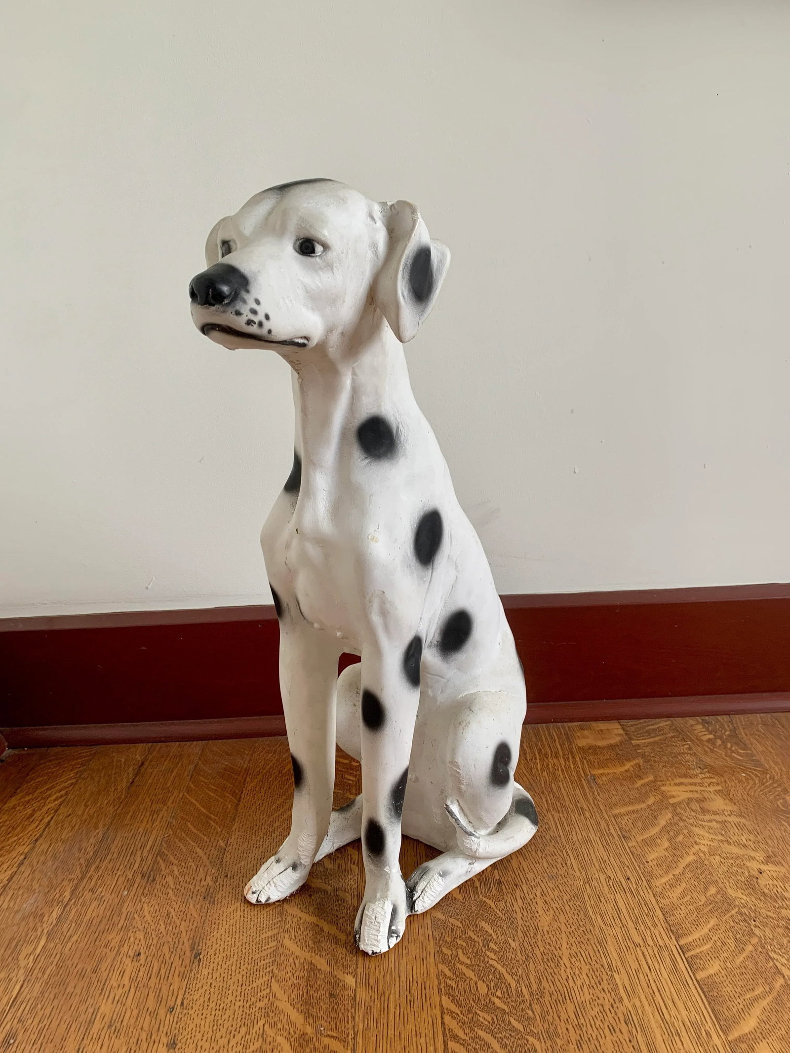 Vintage Chalkware Life Size Dalmatian Statue - 3