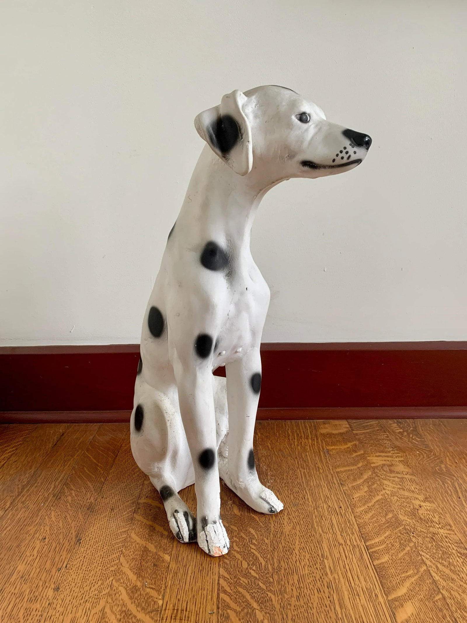 Vintage Chalkware Life Size Dalmatian Statue - 4