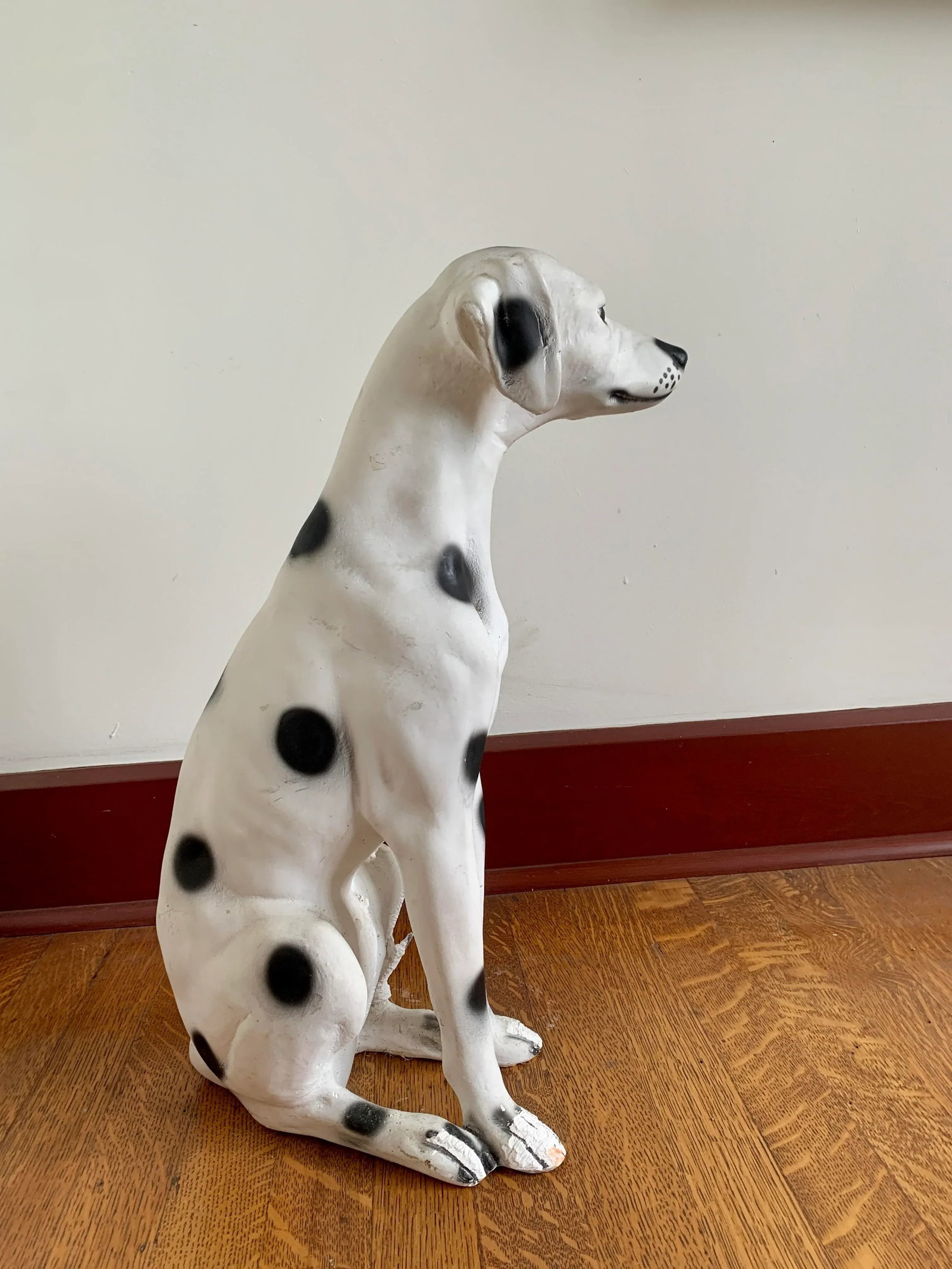 Vintage Chalkware Life Size Dalmatian Statue - 5
