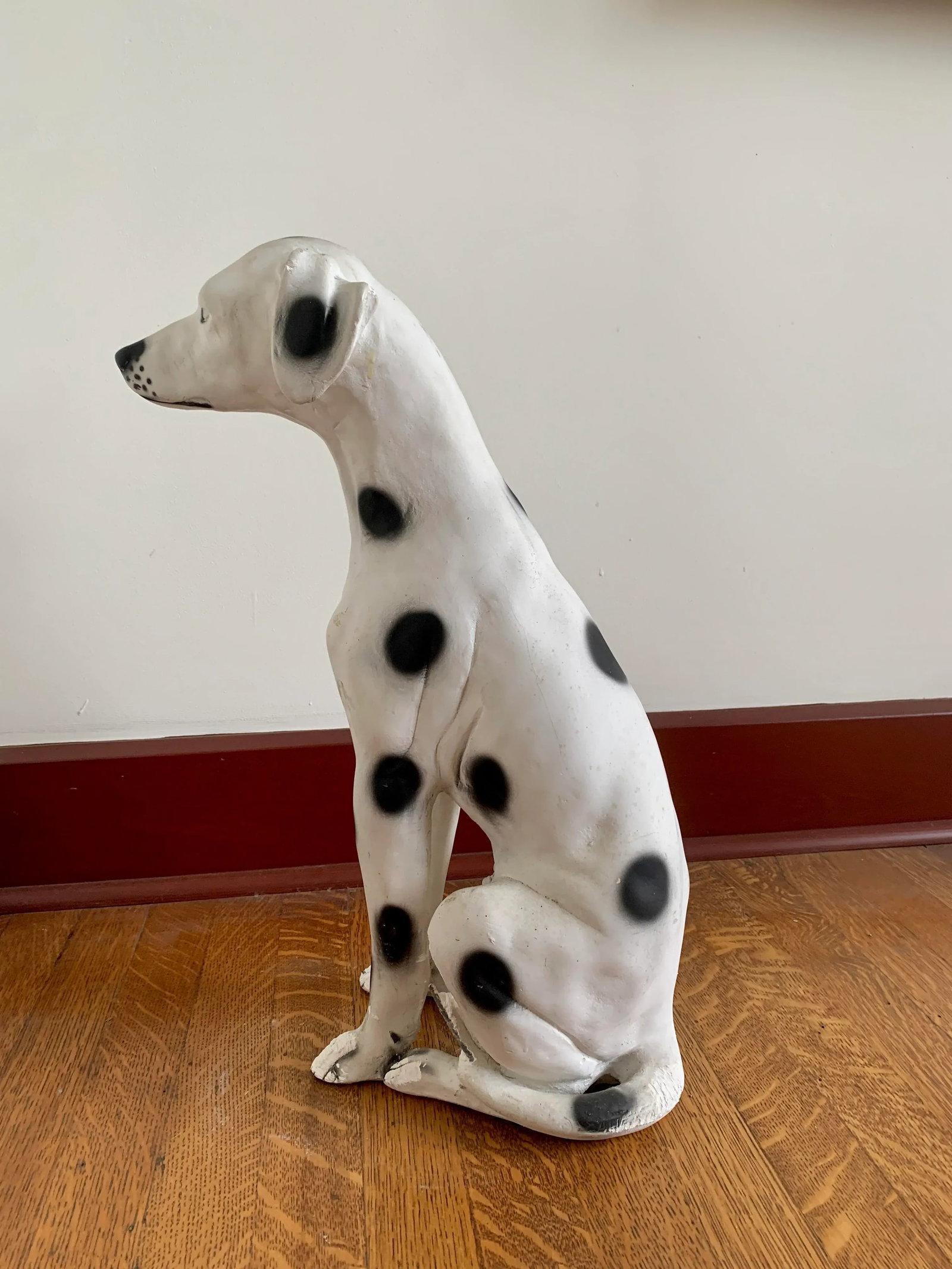 Vintage Chalkware Life Size Dalmatian Statue - 7