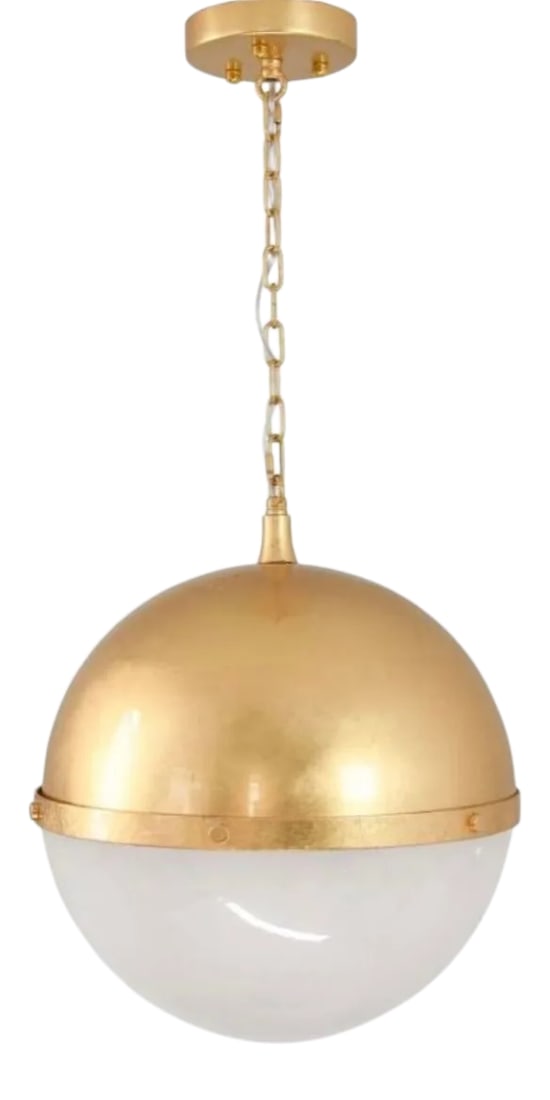 Worlds Away Modern Gold Leaf Finished Globe Pendant Light (1 of 5)