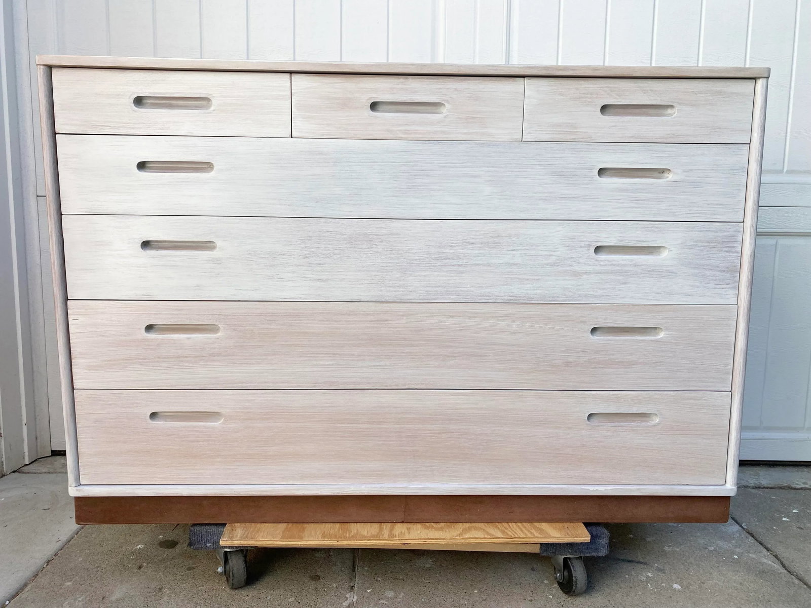 Rustic Modern Whitewashed Dresser Attributed to Edward Wormley - 12