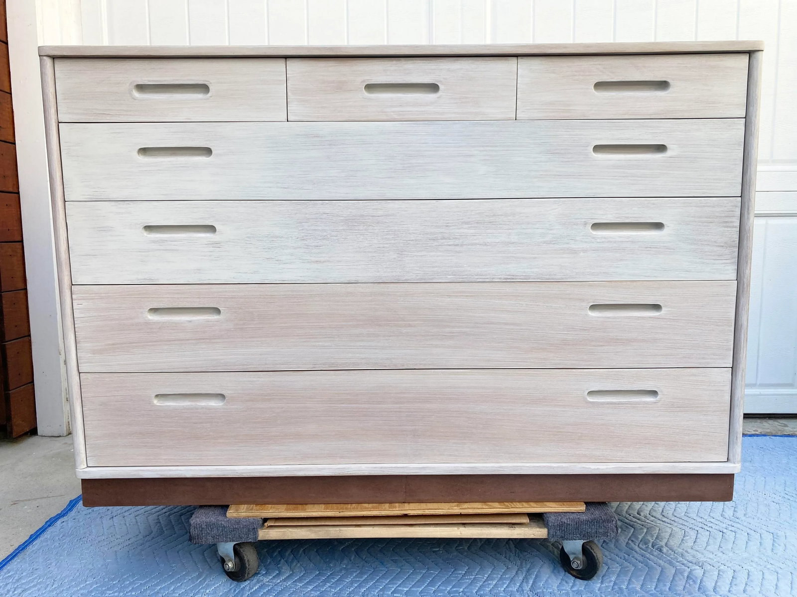 Rustic Modern Whitewashed Dresser Attributed to Edward Wormley - 13