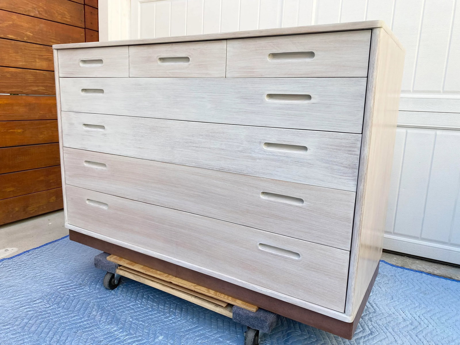 Rustic Modern Whitewashed Dresser Attributed to Edward Wormley - 2