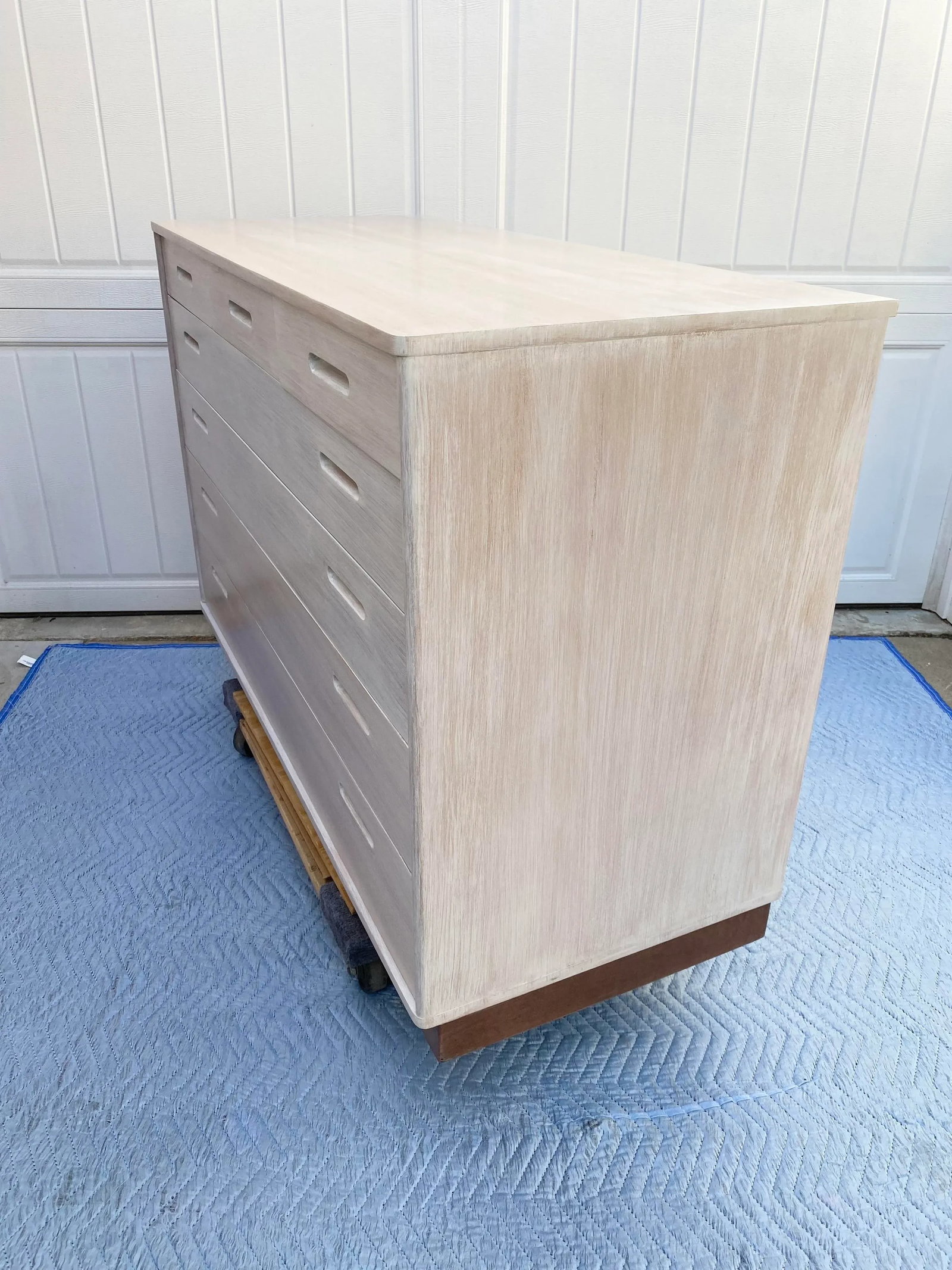 Rustic Modern Whitewashed Dresser Attributed to Edward Wormley - 3