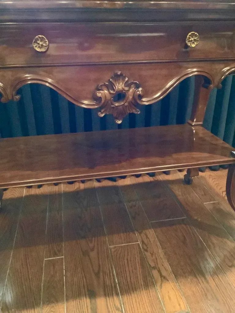 1980s Karges Louis XV French Provincial Style Flip Top Walnut Server - 3