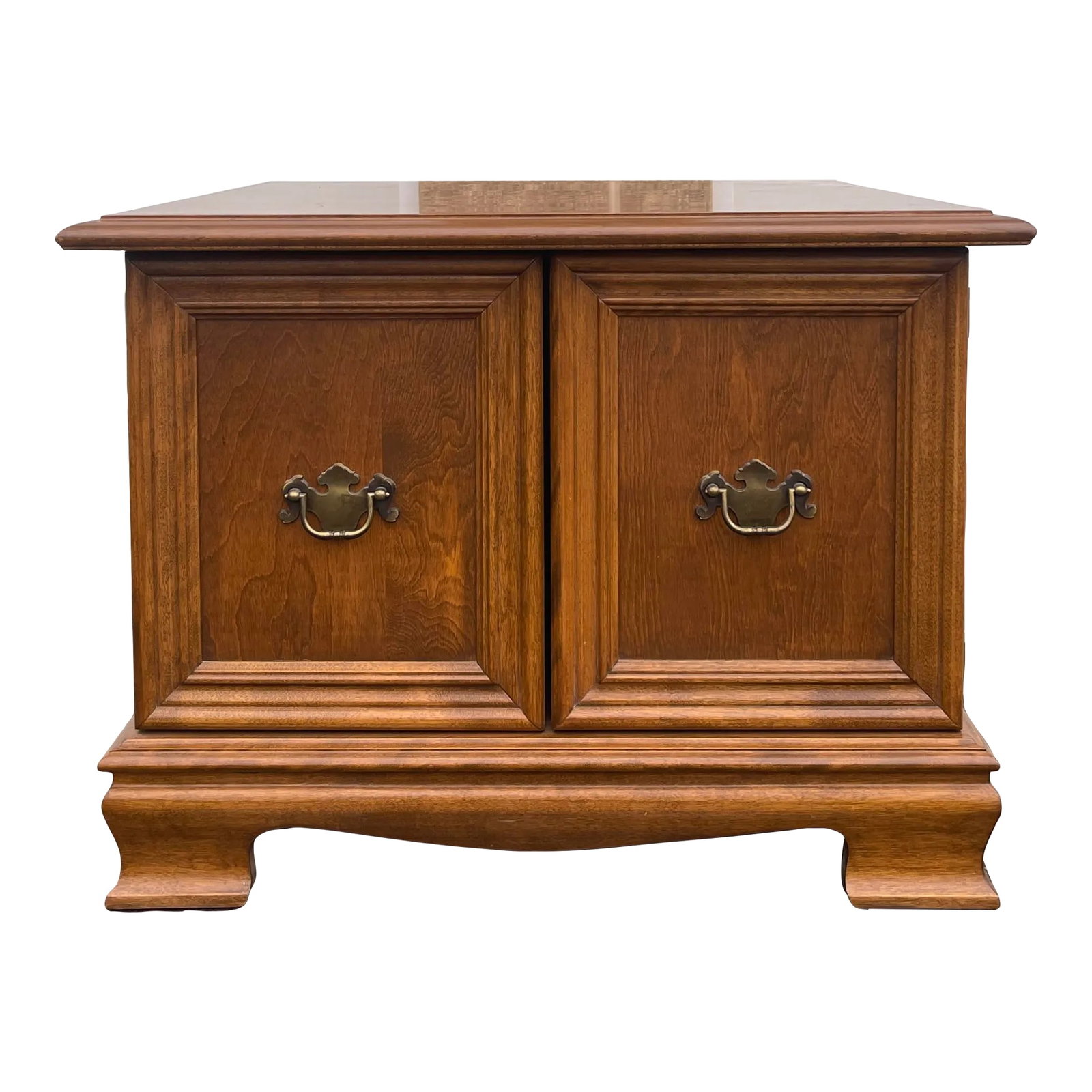 Vintage Ethan Allen Heirloom Chippendale Nutmeg Maple Square Commode Side Table (1 of 11)