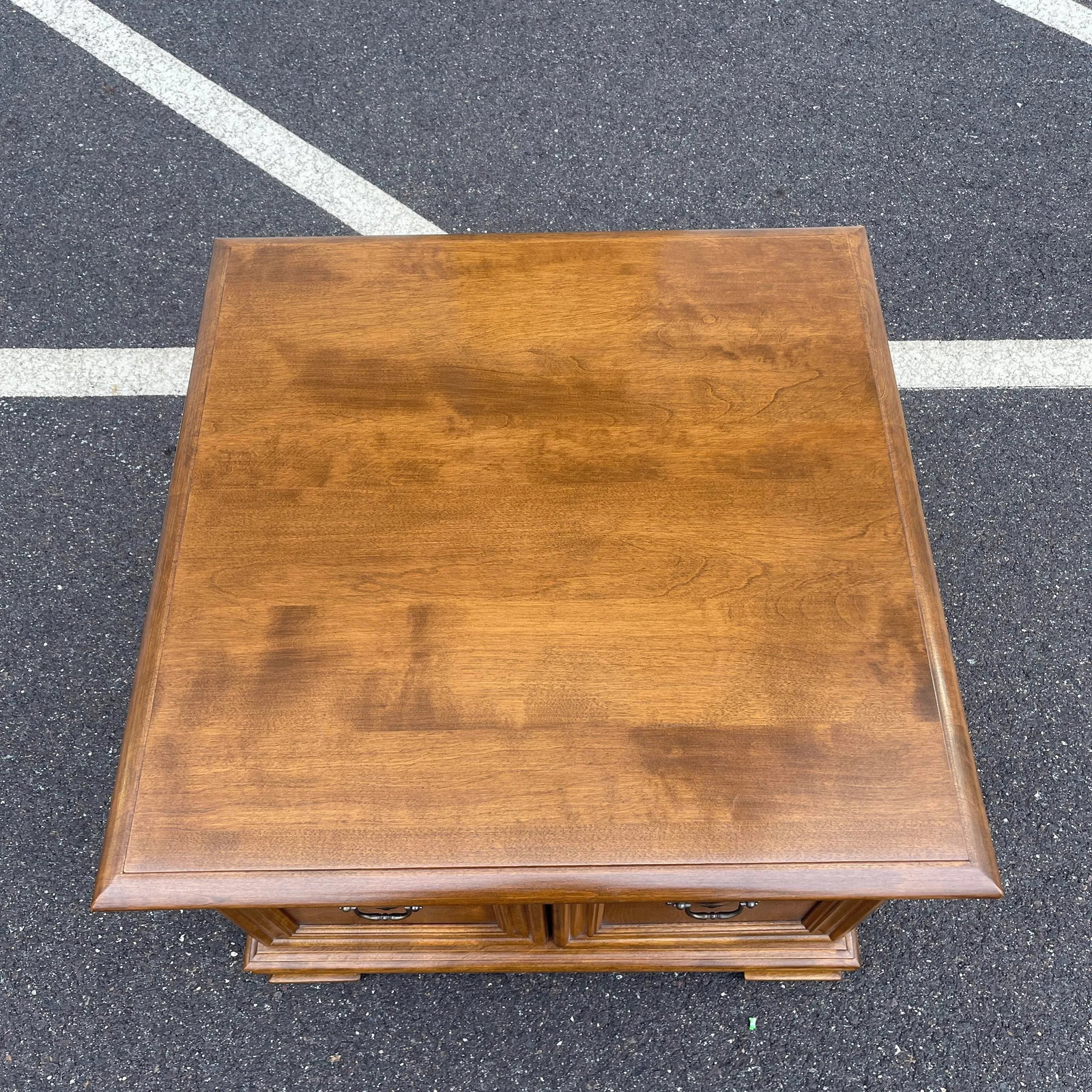 Vintage Ethan Allen Heirloom Chippendale Nutmeg Maple Square Commode Side Table - 2