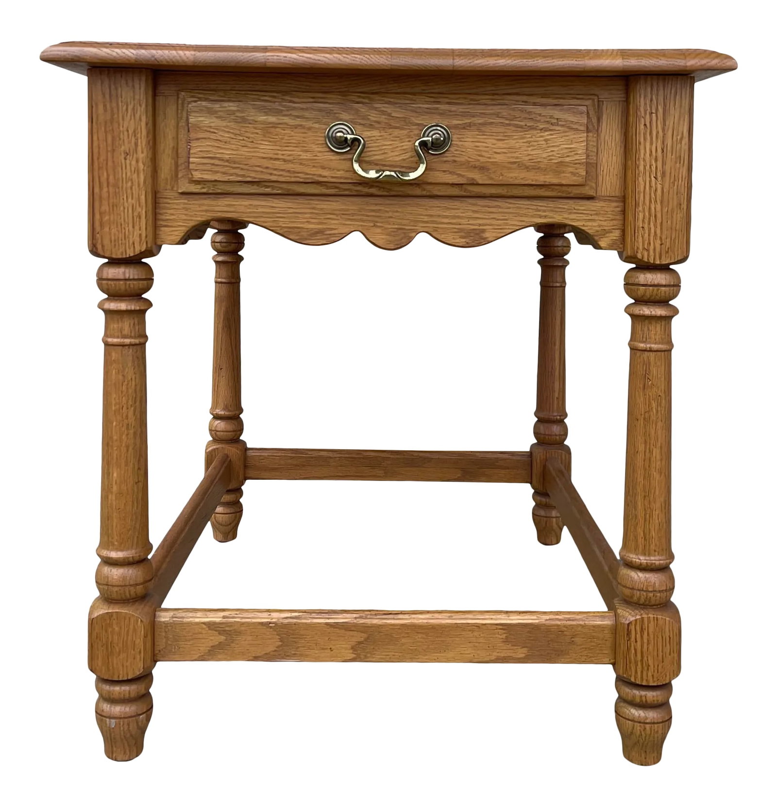 Ethan Allen Canterbury Collection Traditional Oak 1 Drawer Side Table - 11