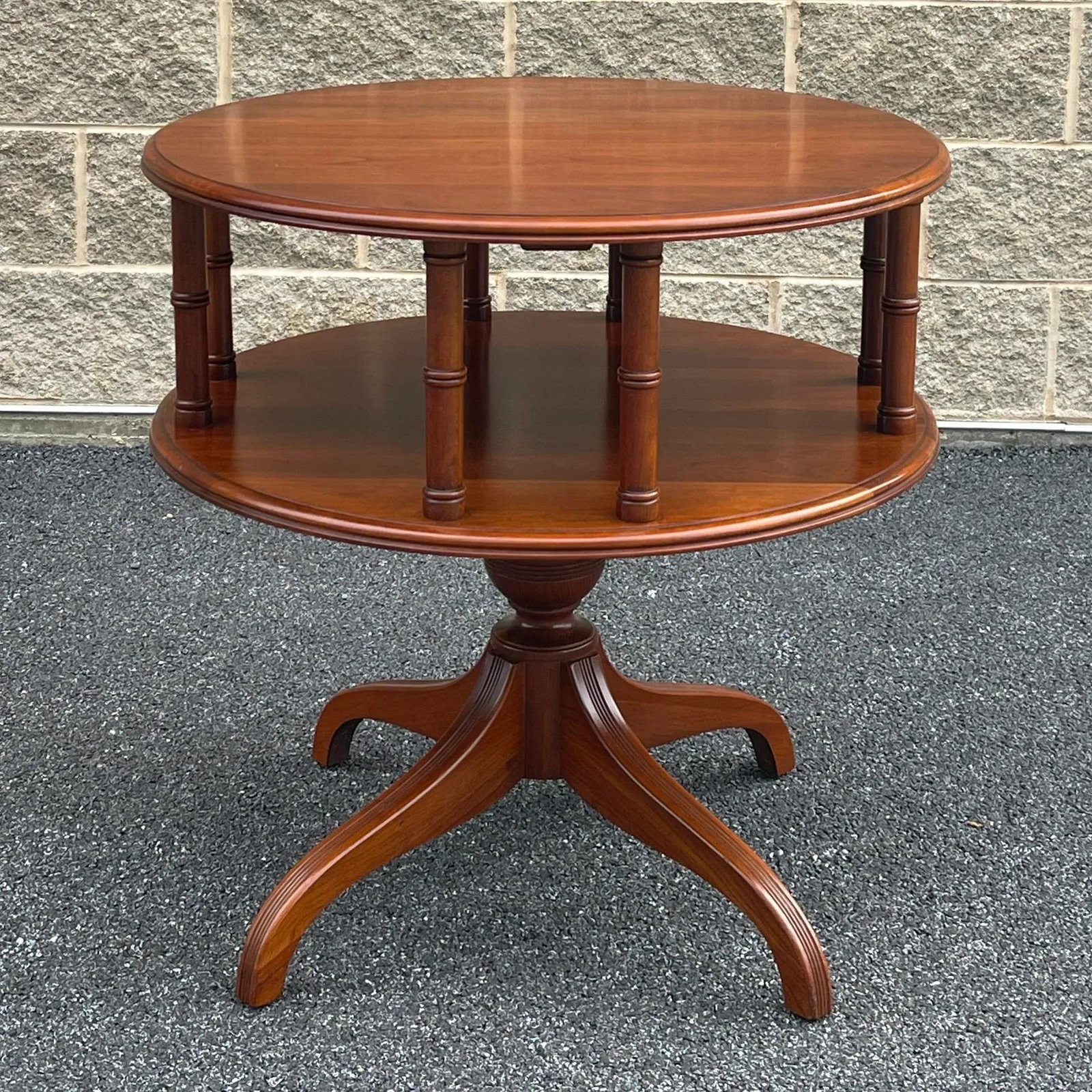 Vintage Pennsylvania House Traditional Solid Cherry Round Pedestal Side Table - 13