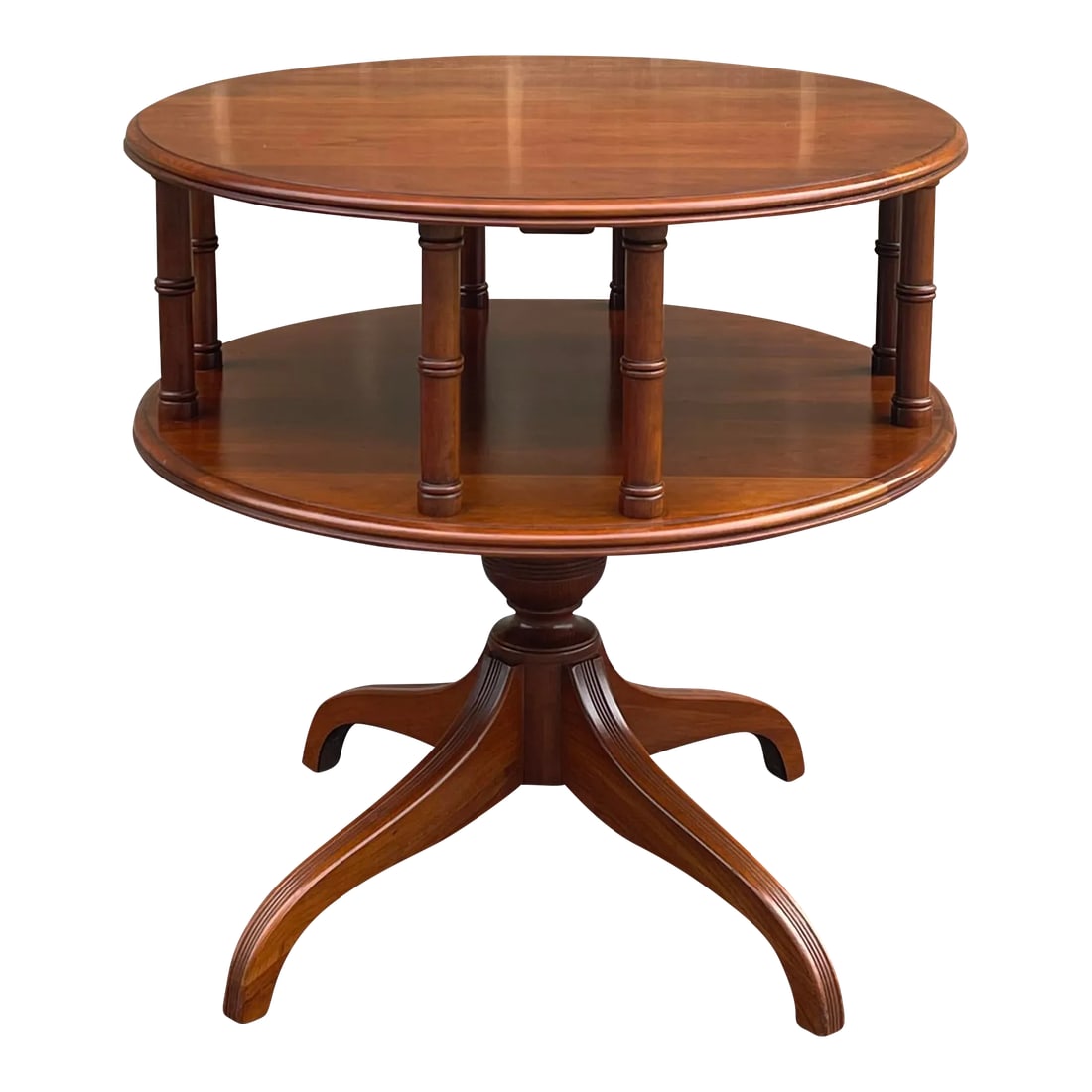 Vintage Pennsylvania House Traditional Solid Cherry Round Pedestal Side Table (1 of 13)