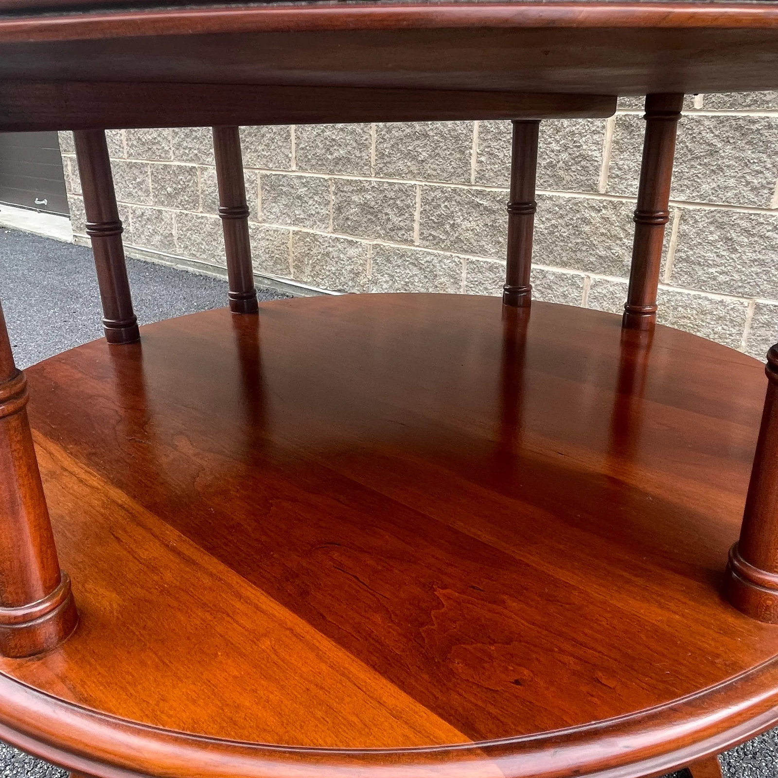 Vintage Pennsylvania House Traditional Solid Cherry Round Pedestal Side Table - 3