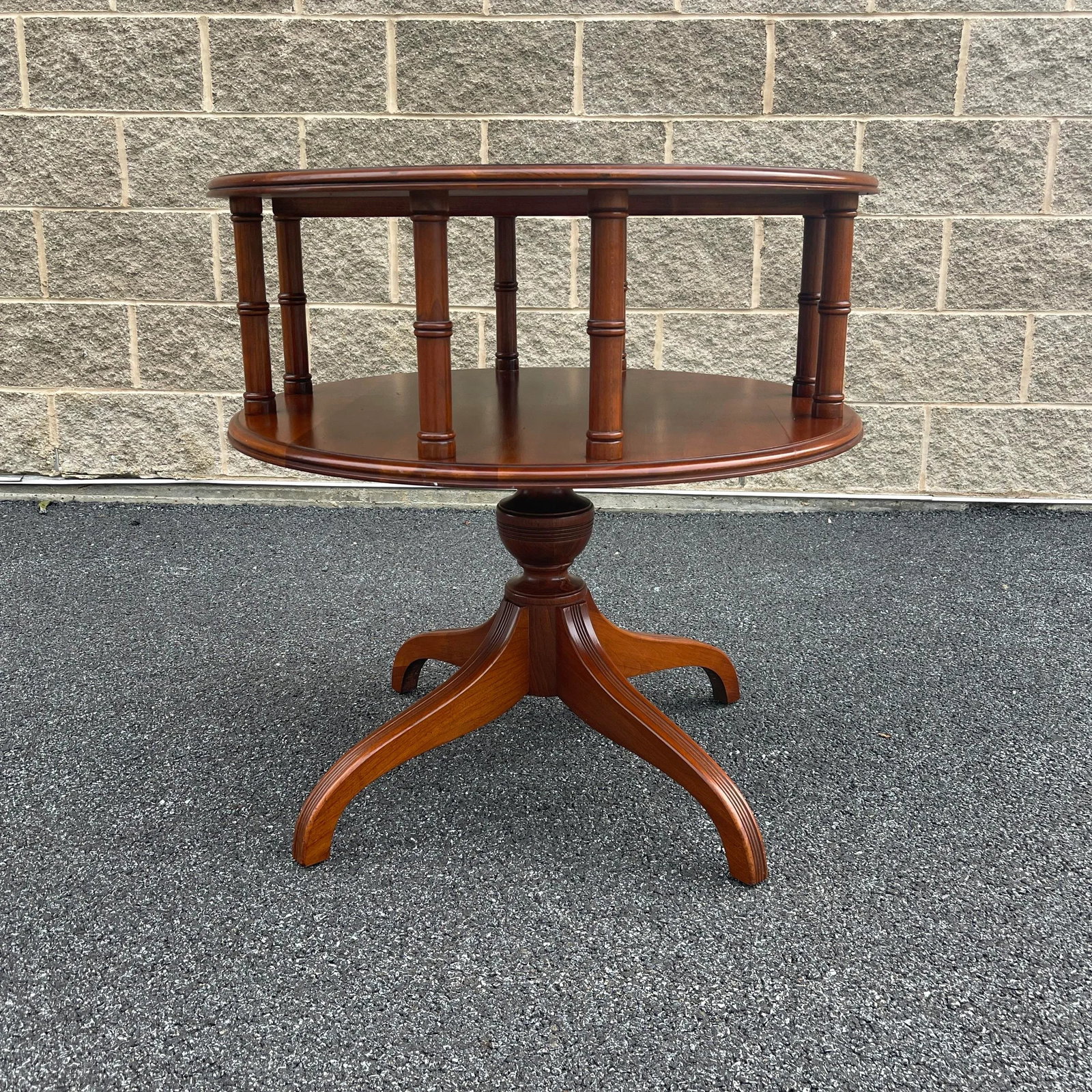 Vintage Pennsylvania House Traditional Solid Cherry Round Pedestal Side Table - 6