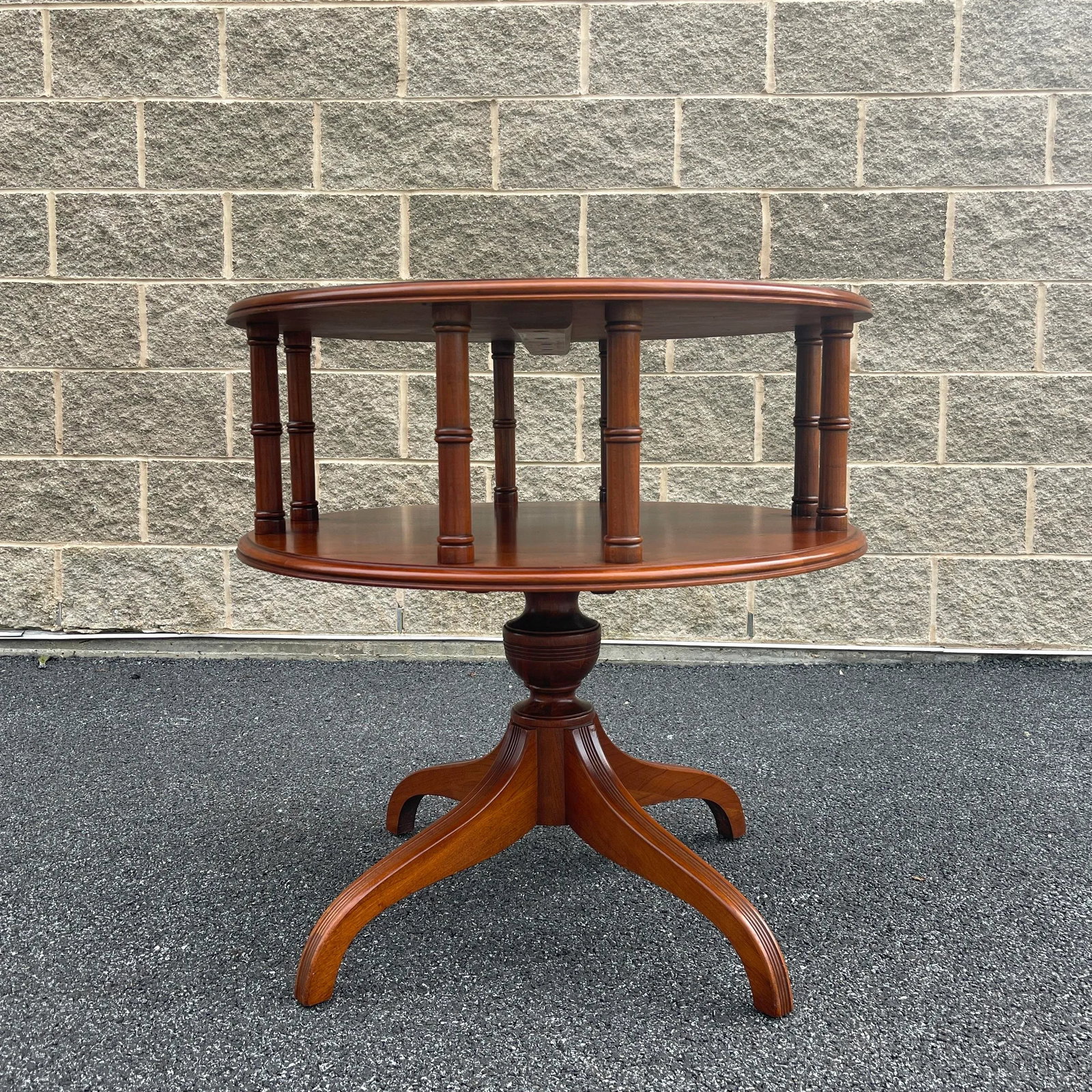 Vintage Pennsylvania House Traditional Solid Cherry Round Pedestal Side Table - 7