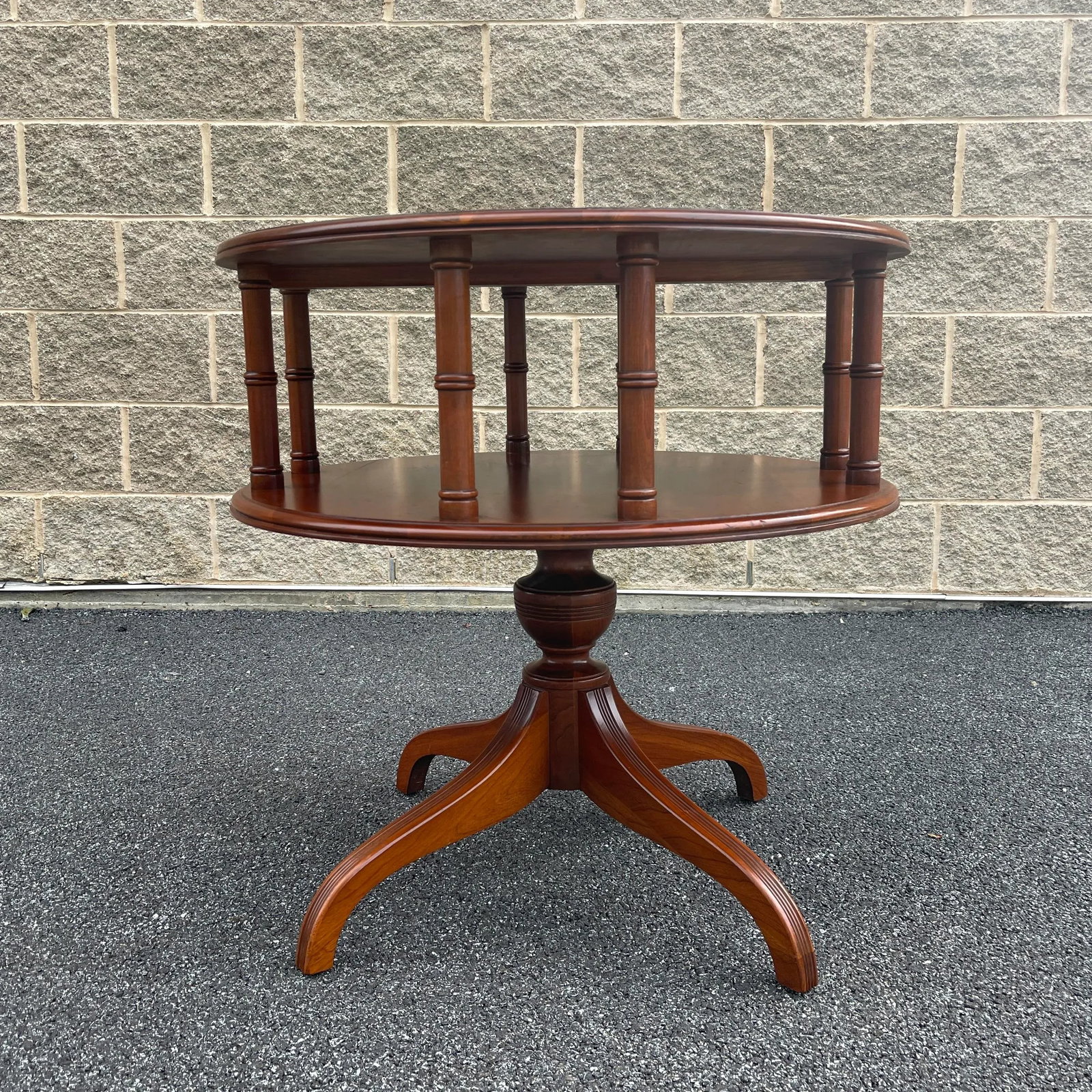 Vintage Pennsylvania House Traditional Solid Cherry Round Pedestal Side Table - 8