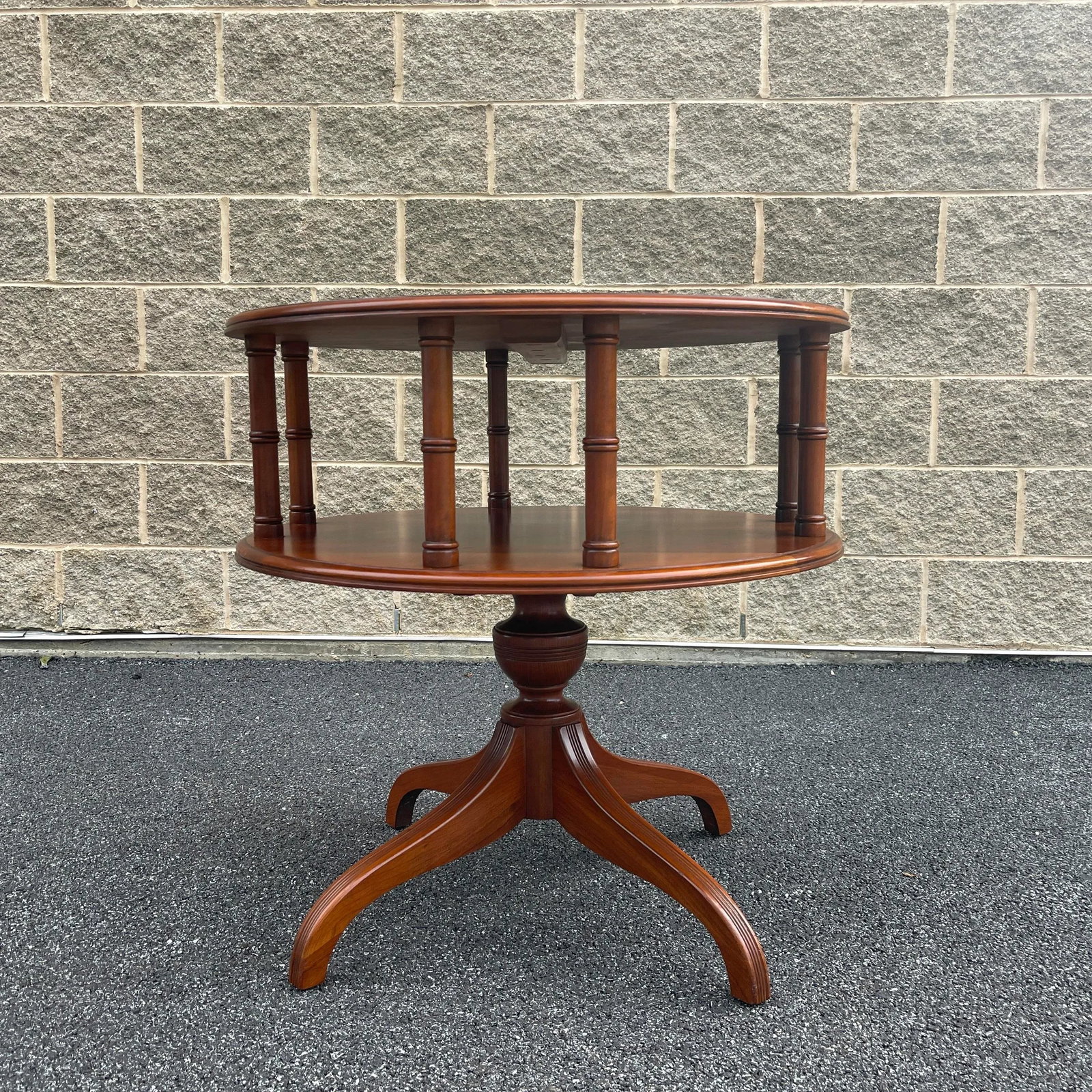 Vintage Pennsylvania House Traditional Solid Cherry Round Pedestal Side Table - 9