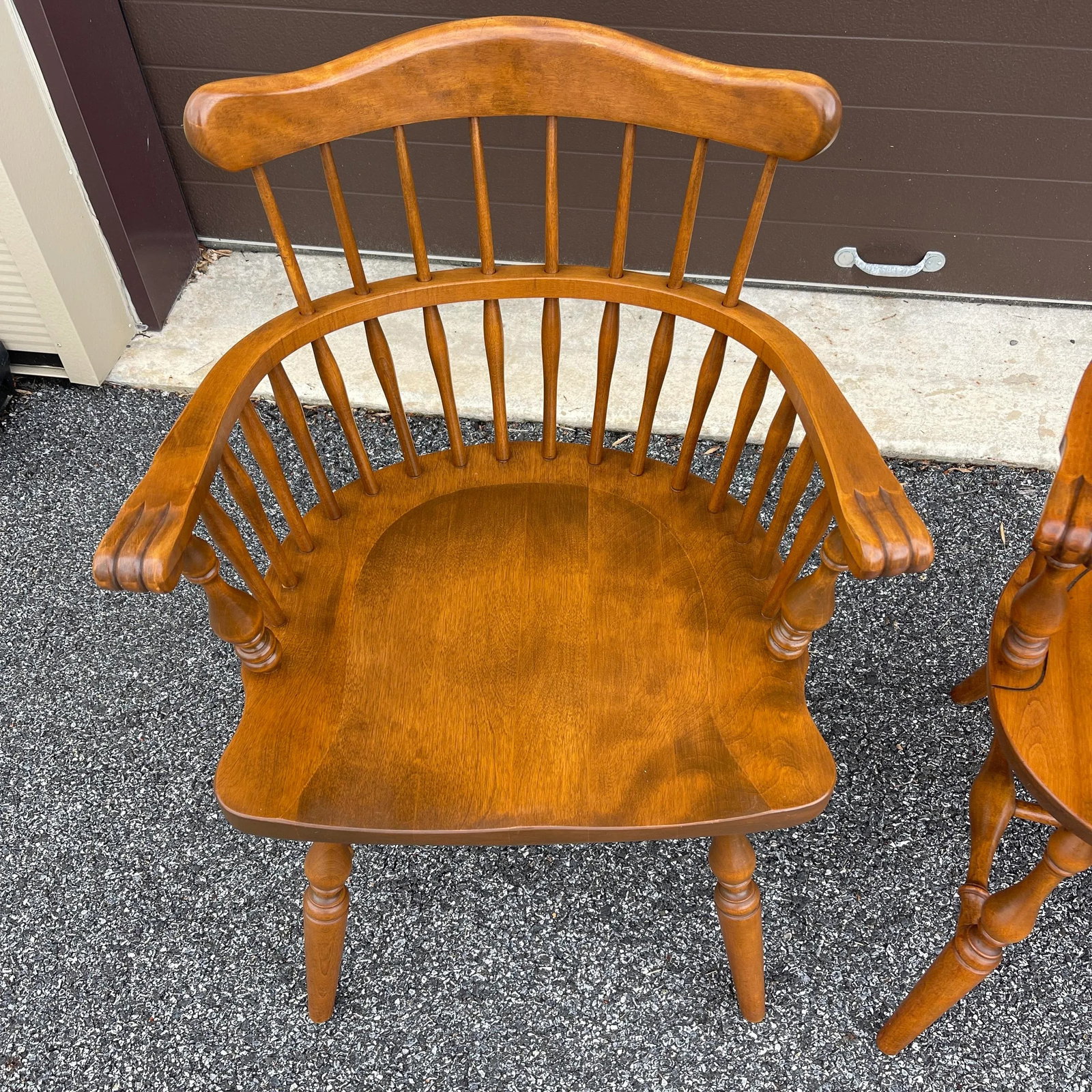 Ethan Allen Heirloom Nutmeg Maple Philadelphia Windsor Dining Armchairs - a Pair - 3