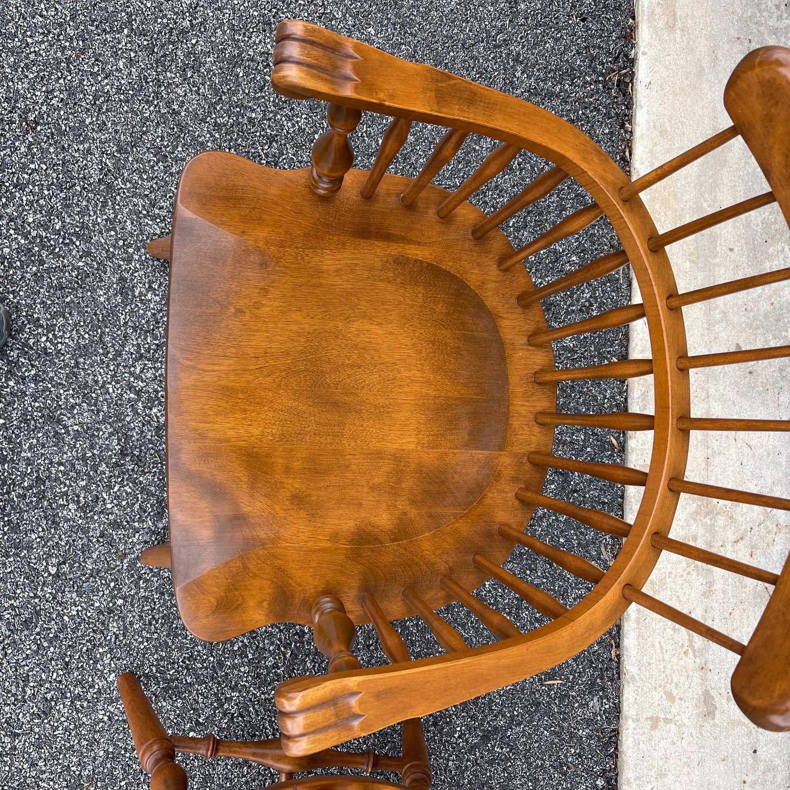 Ethan Allen Heirloom Nutmeg Maple Philadelphia Windsor Dining Armchairs - a Pair - 8