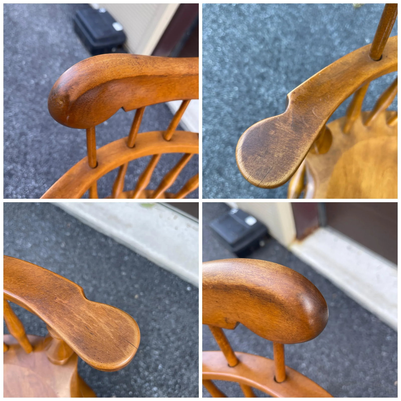 Vintage Ethan Allen Baumritter Heirloom Maple Comb Back Windsor Mate's Dining Chairs - a Pair - 11