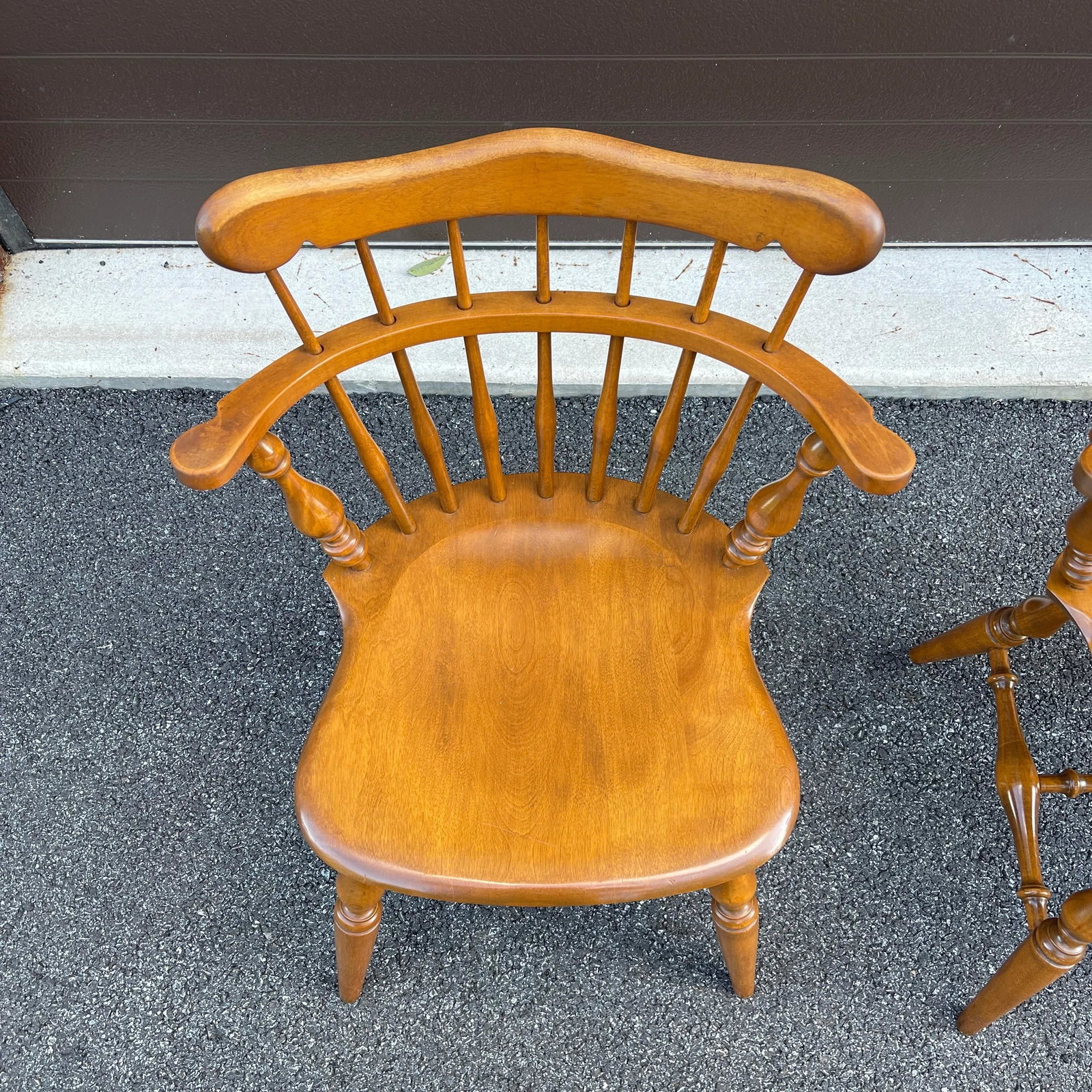 Vintage Ethan Allen Baumritter Heirloom Maple Comb Back Windsor Mate's Dining Chairs - a Pair - 3