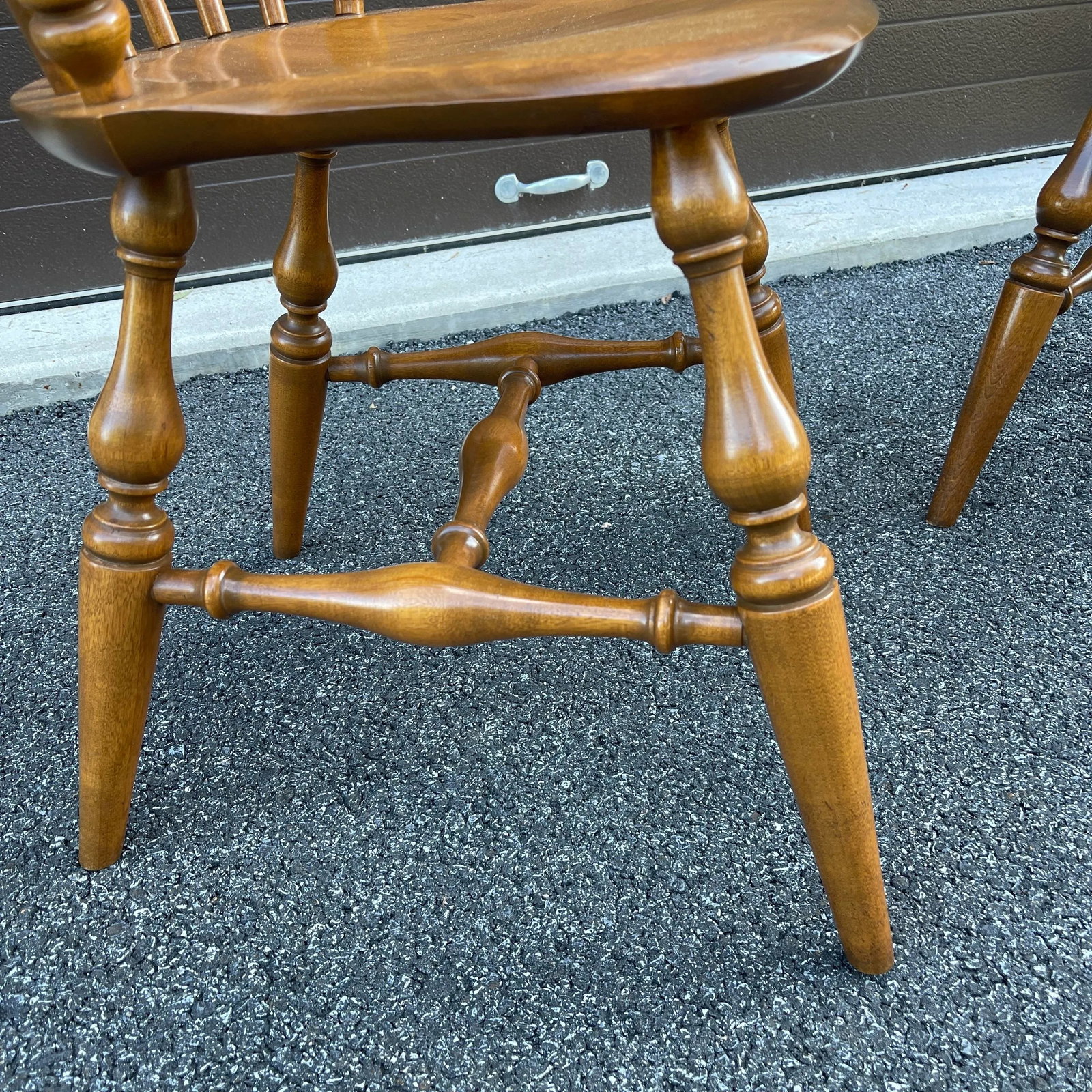 Vintage Ethan Allen Baumritter Heirloom Maple Comb Back Windsor Mate's Dining Chairs - a Pair - 8