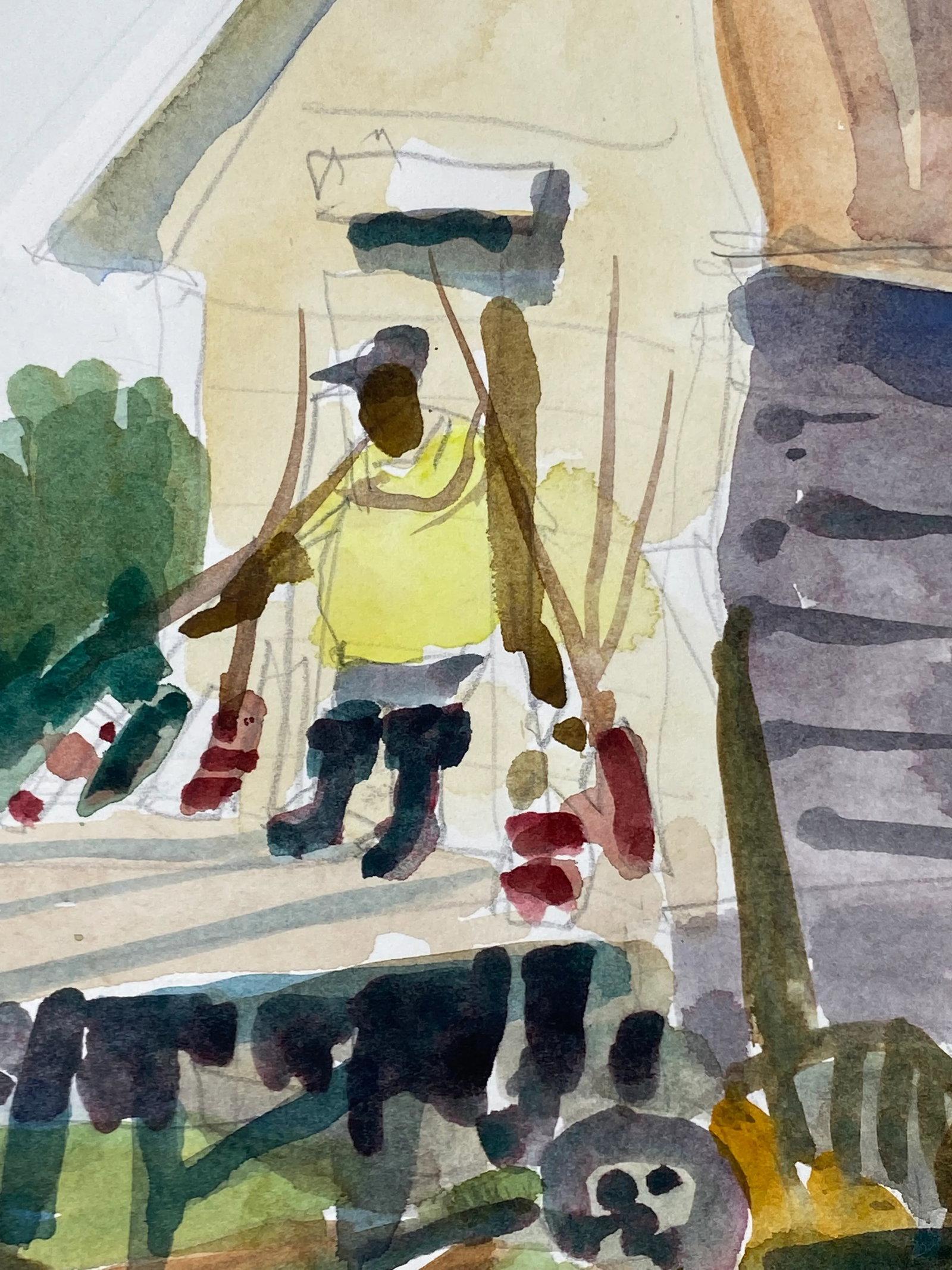1980s Expressionist Maine Landscape Watercolor Painting by Sanford Brooks - 3