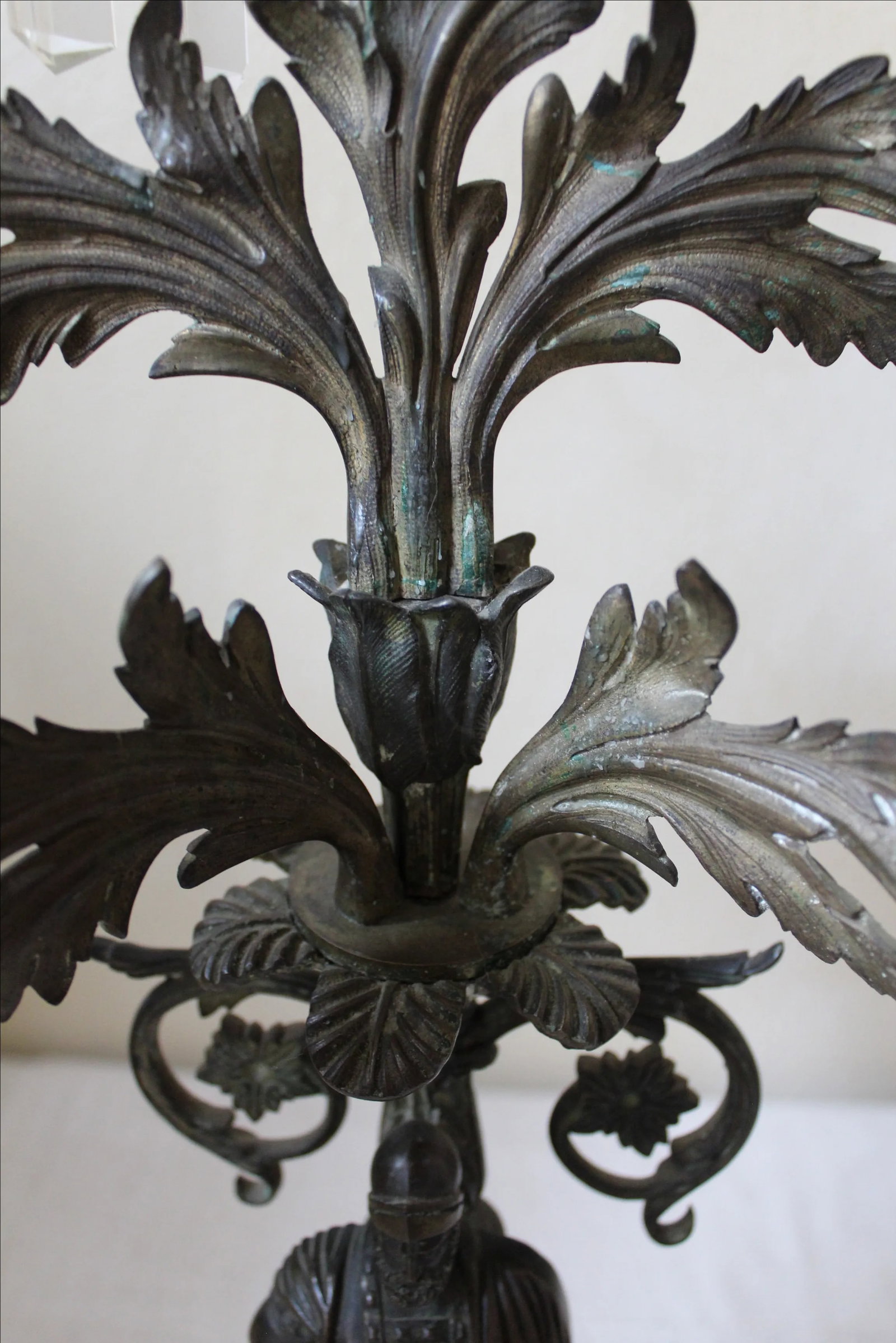Bronze, Marble, and Crystal Candelabras - A Pair - 8