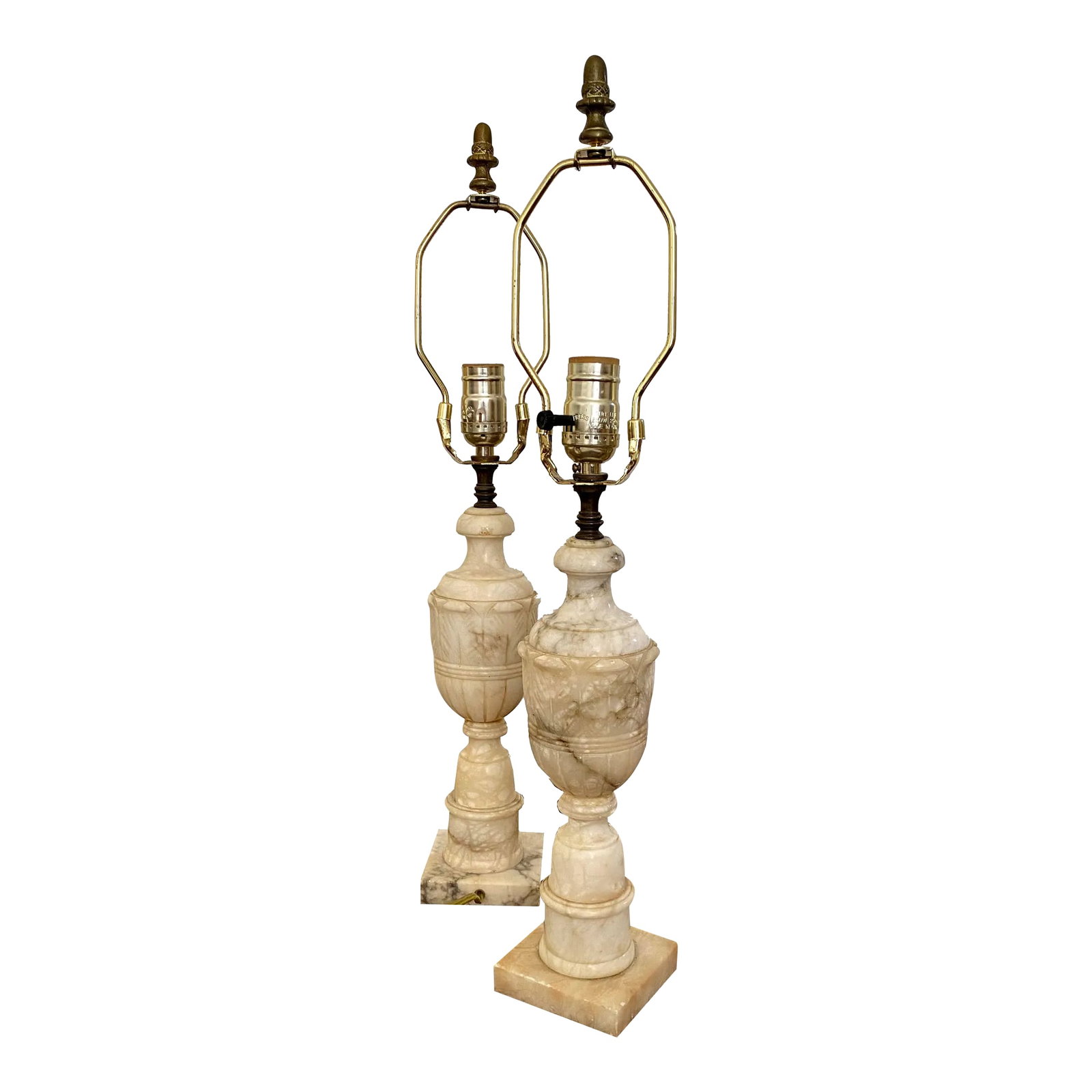 Vintage 1930s Alabaster Lamps - a Pair (1 of 7)