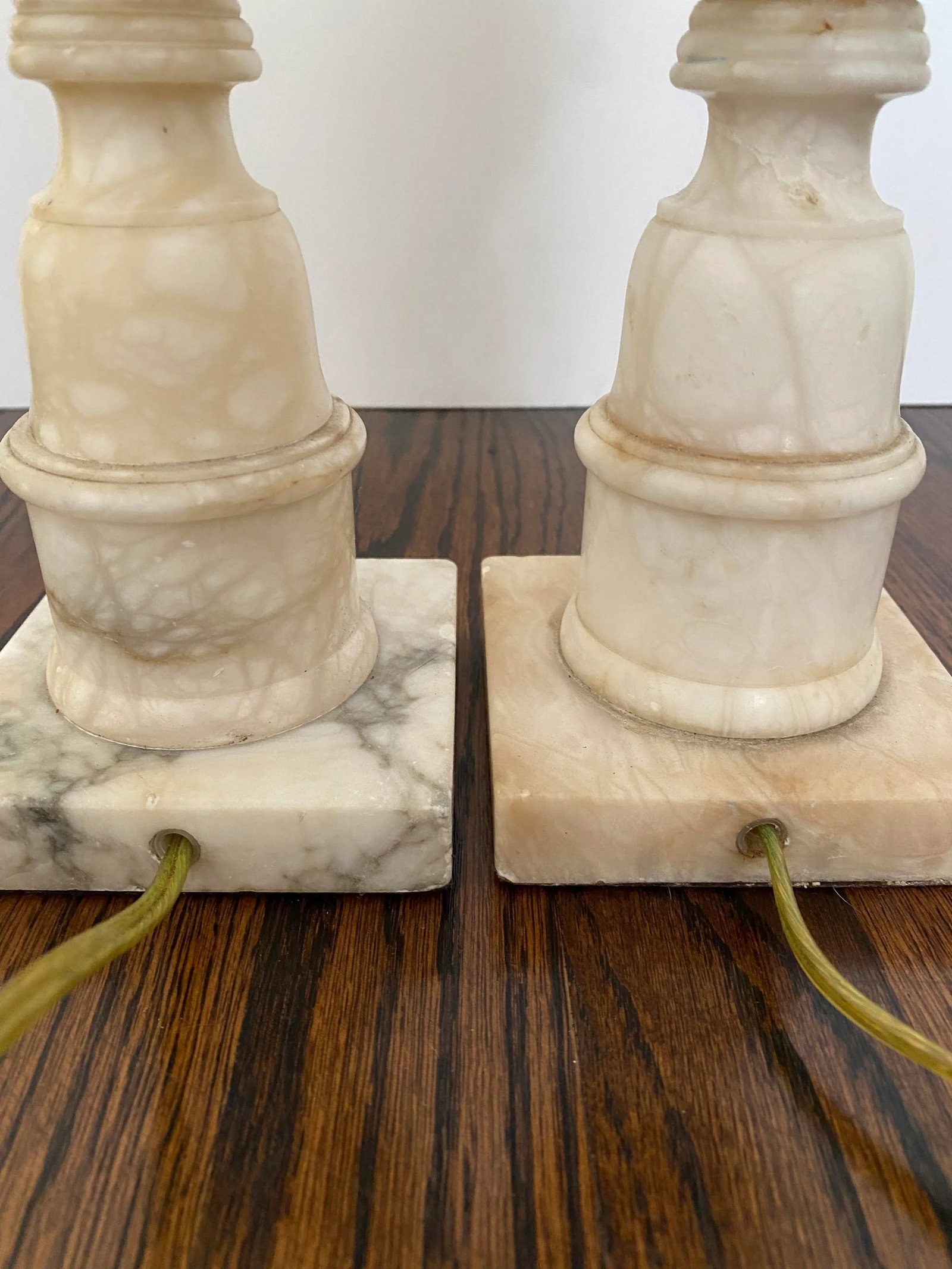 Vintage 1930s Alabaster Lamps - a Pair - 4