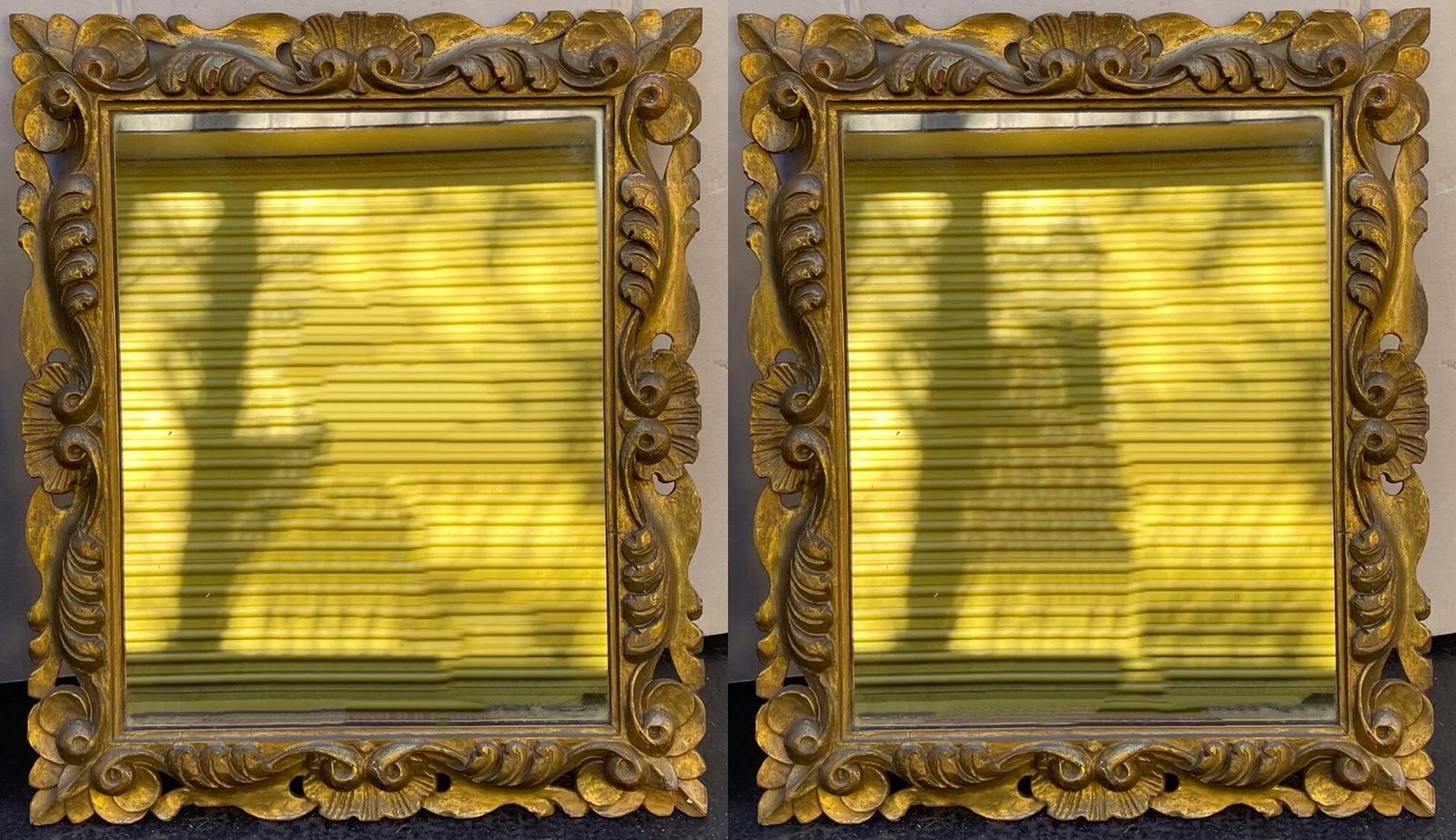 19th Century French Rococo Revival Carved Giltwood Mirrors, Pair - 9