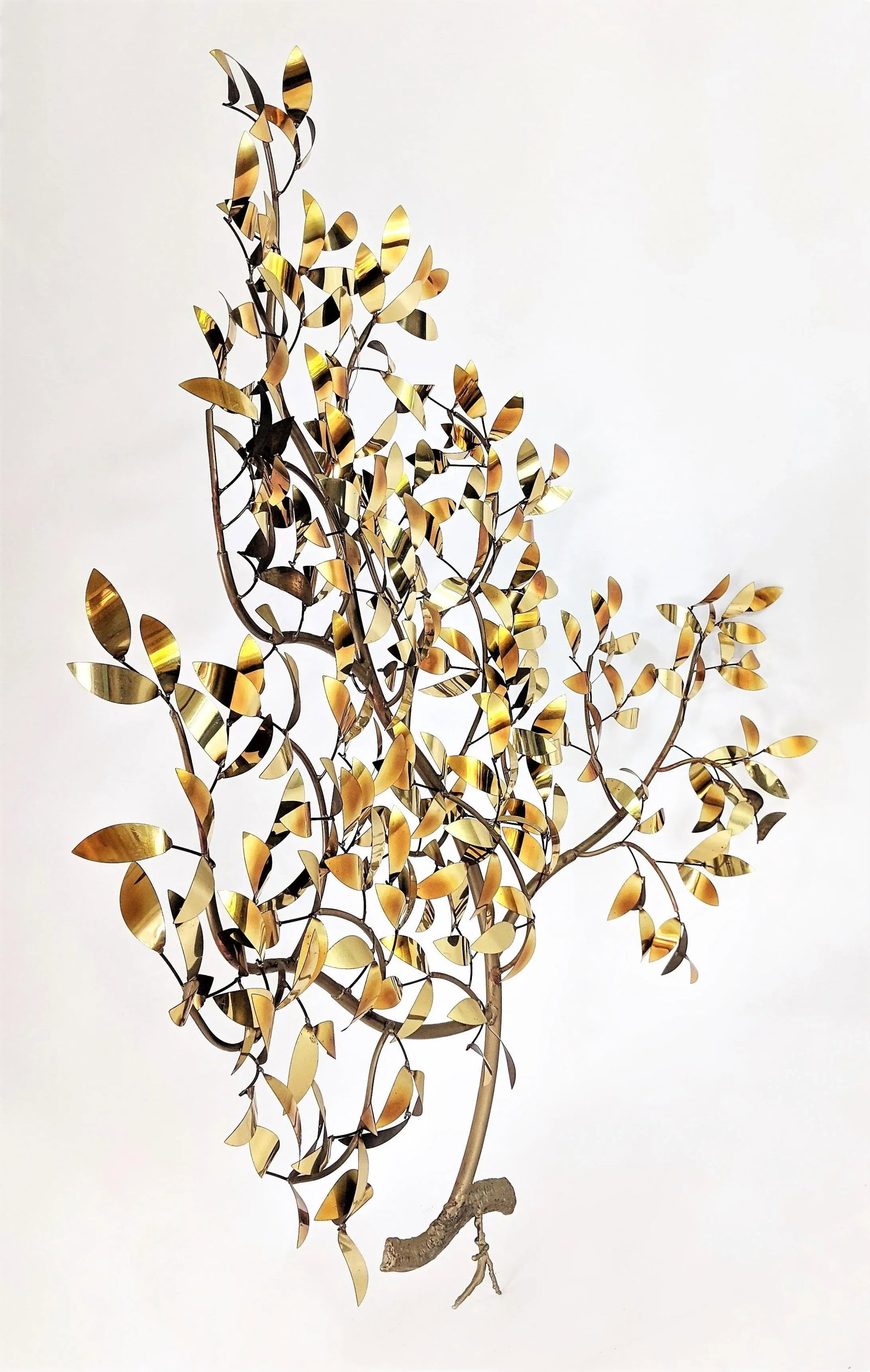 Vintage Curtis Jere Attributed Tree of Life Brass Wall Sculpture - 2