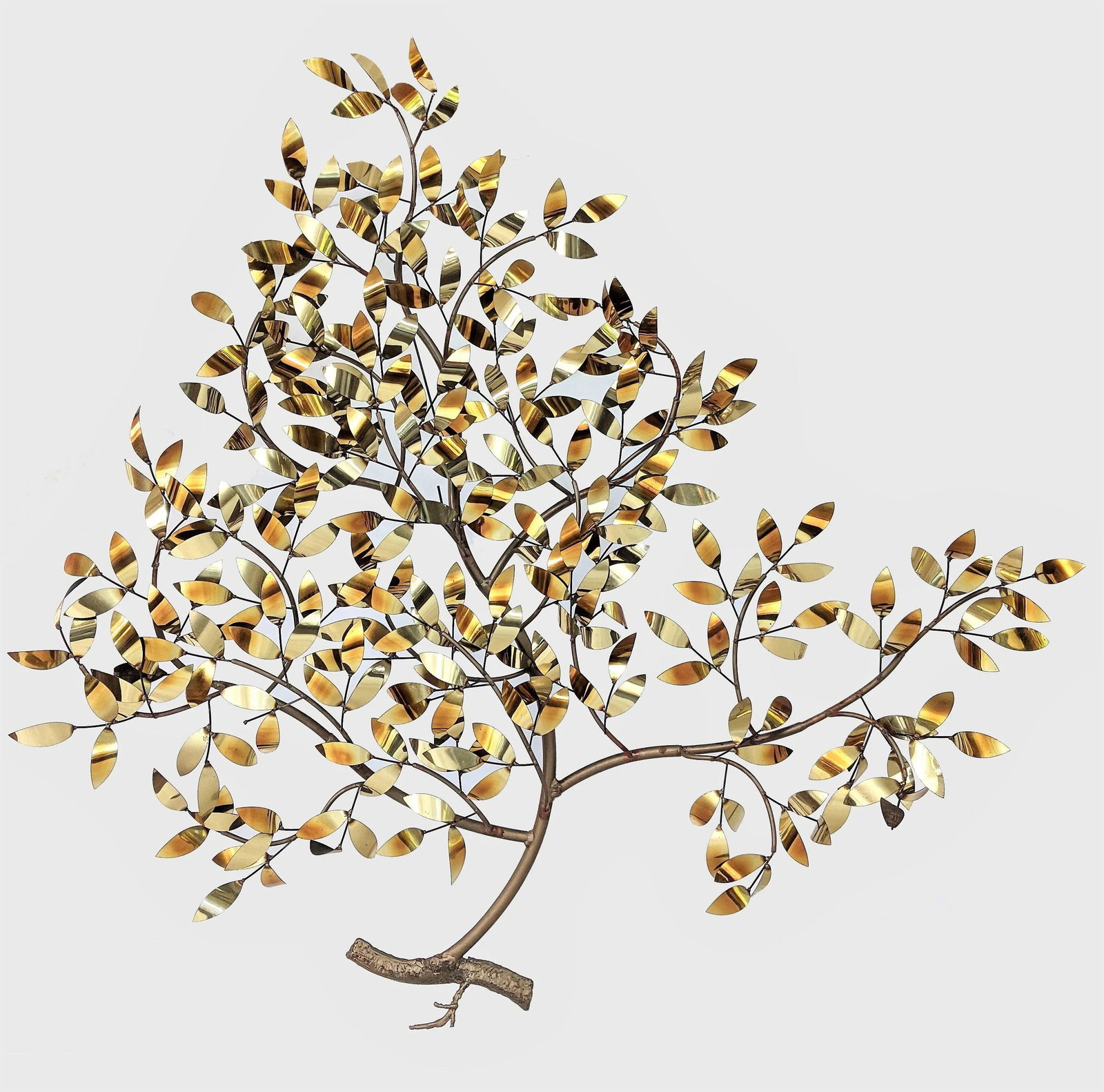 Vintage Curtis Jere Attributed Tree of Life Brass Wall Sculpture - 3