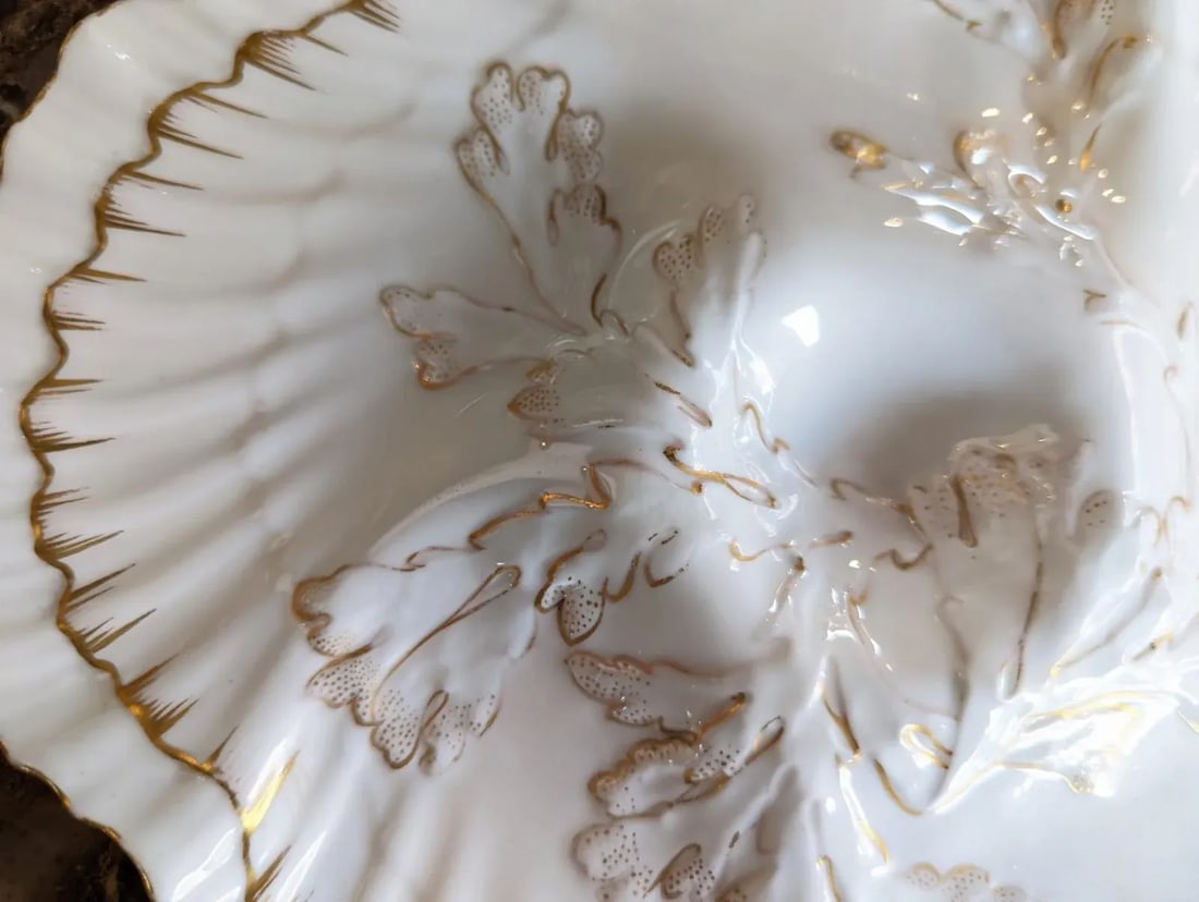 Antique English Brownfield Porcelain Oyster Plate Made for Tiffany & Co. - 6
