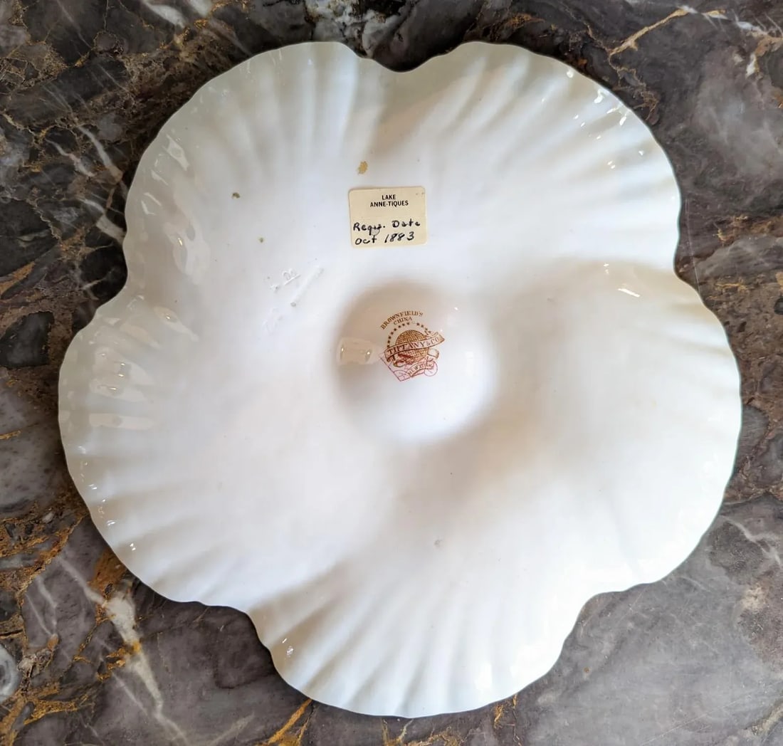 Antique English Brownfield Porcelain Oyster Plate Made for Tiffany & Co. - 7