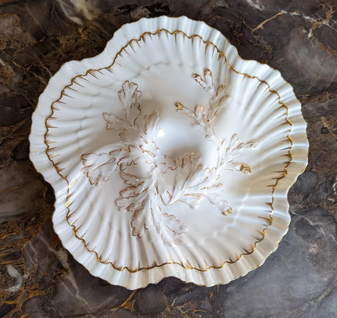 Antique English Brownfield Porcelain Oyster Plate Made for Tiffany & Co. - 9