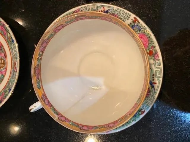 1930s Chinese Rose Canton Medallion Porcelain Dinnerware Set- 60 Pieces - 12