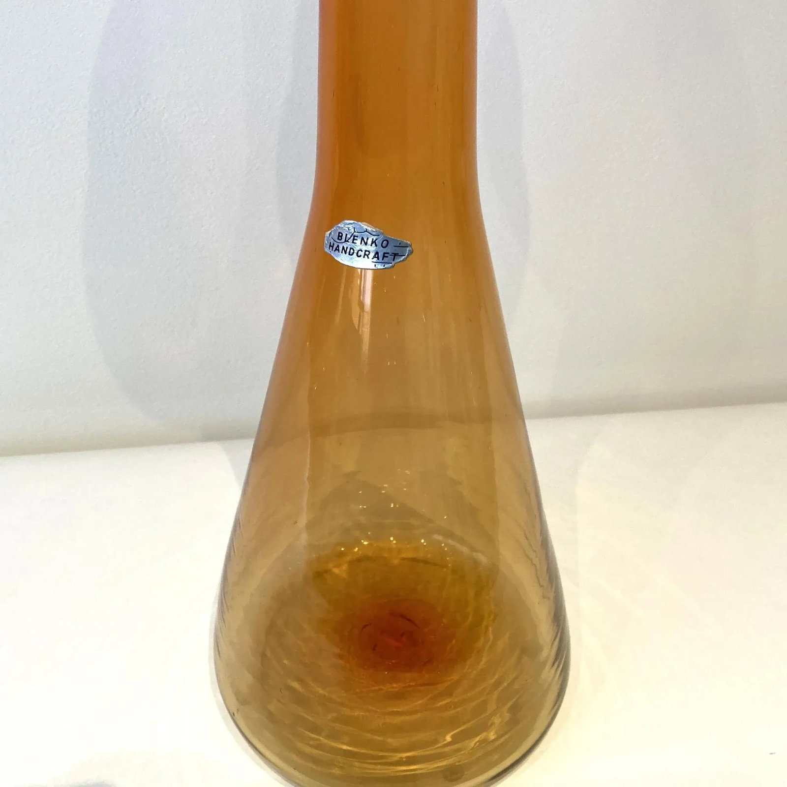 Vintage Blenko Tangerine Decanter, Design by Wayne Husted - 6