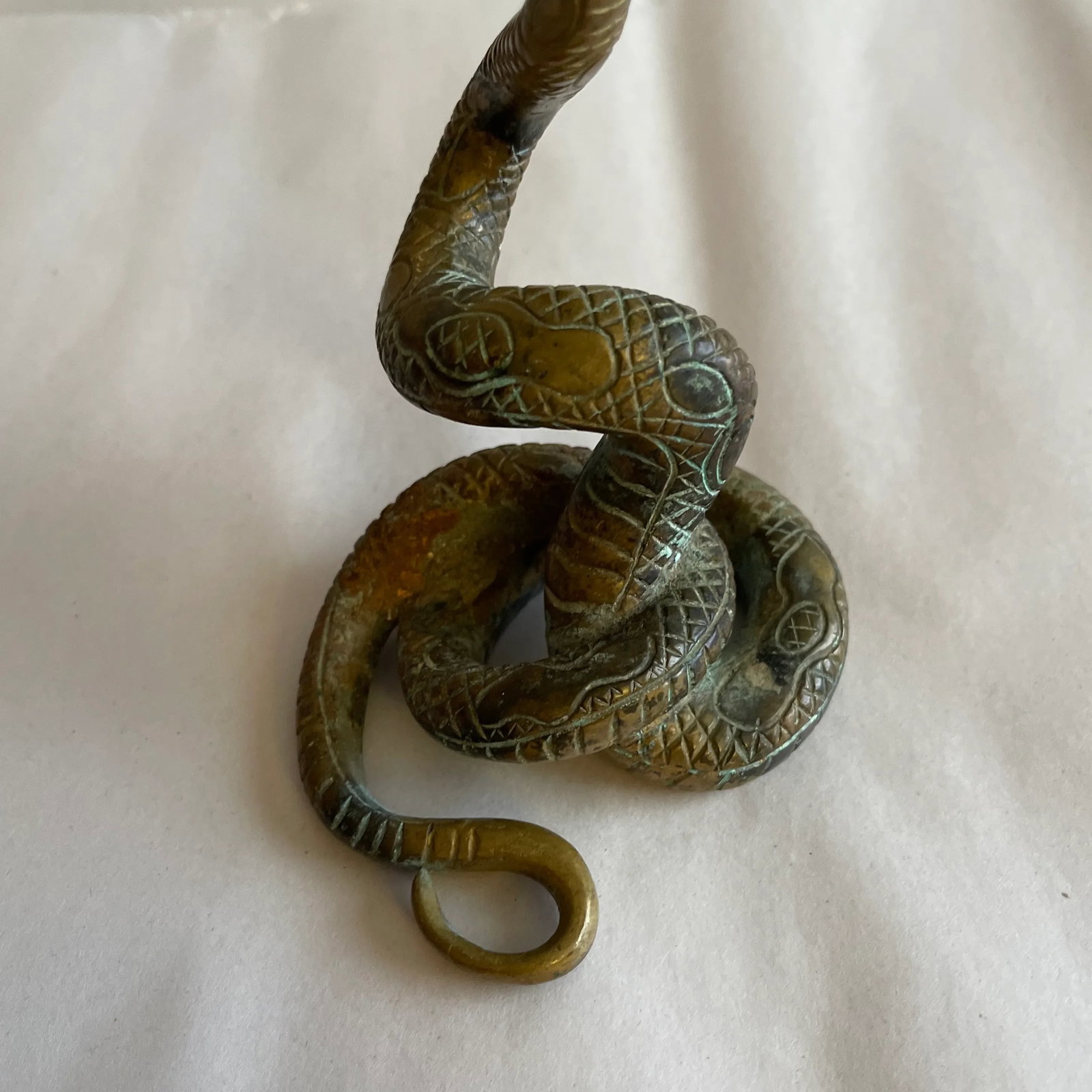 French Brass Snake Candlestick - 3